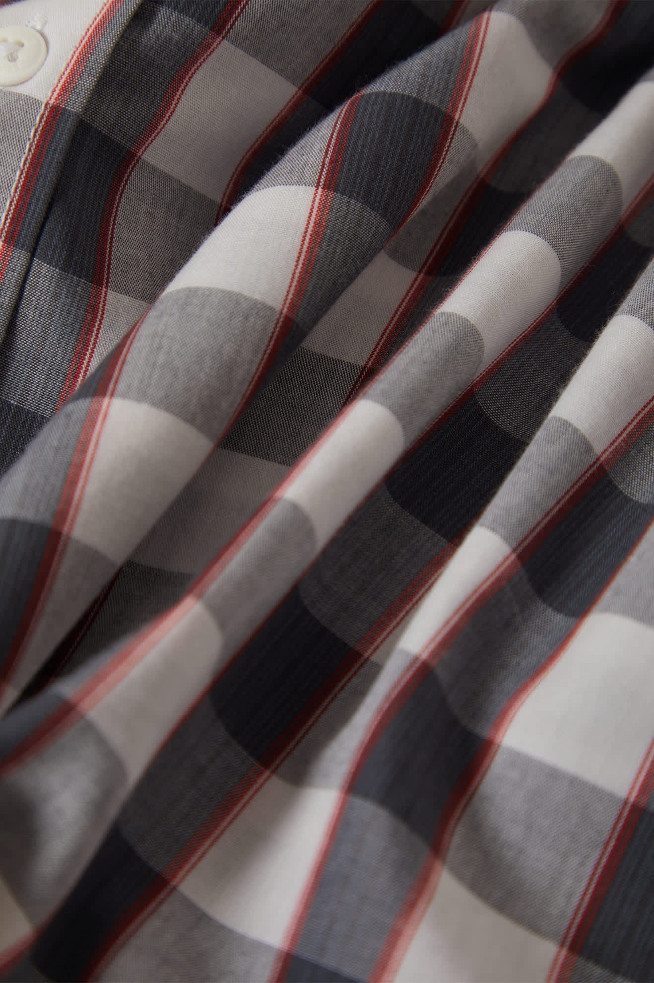 Cru Plaid Short Sleeve Shirt - Black/Off White/Red
