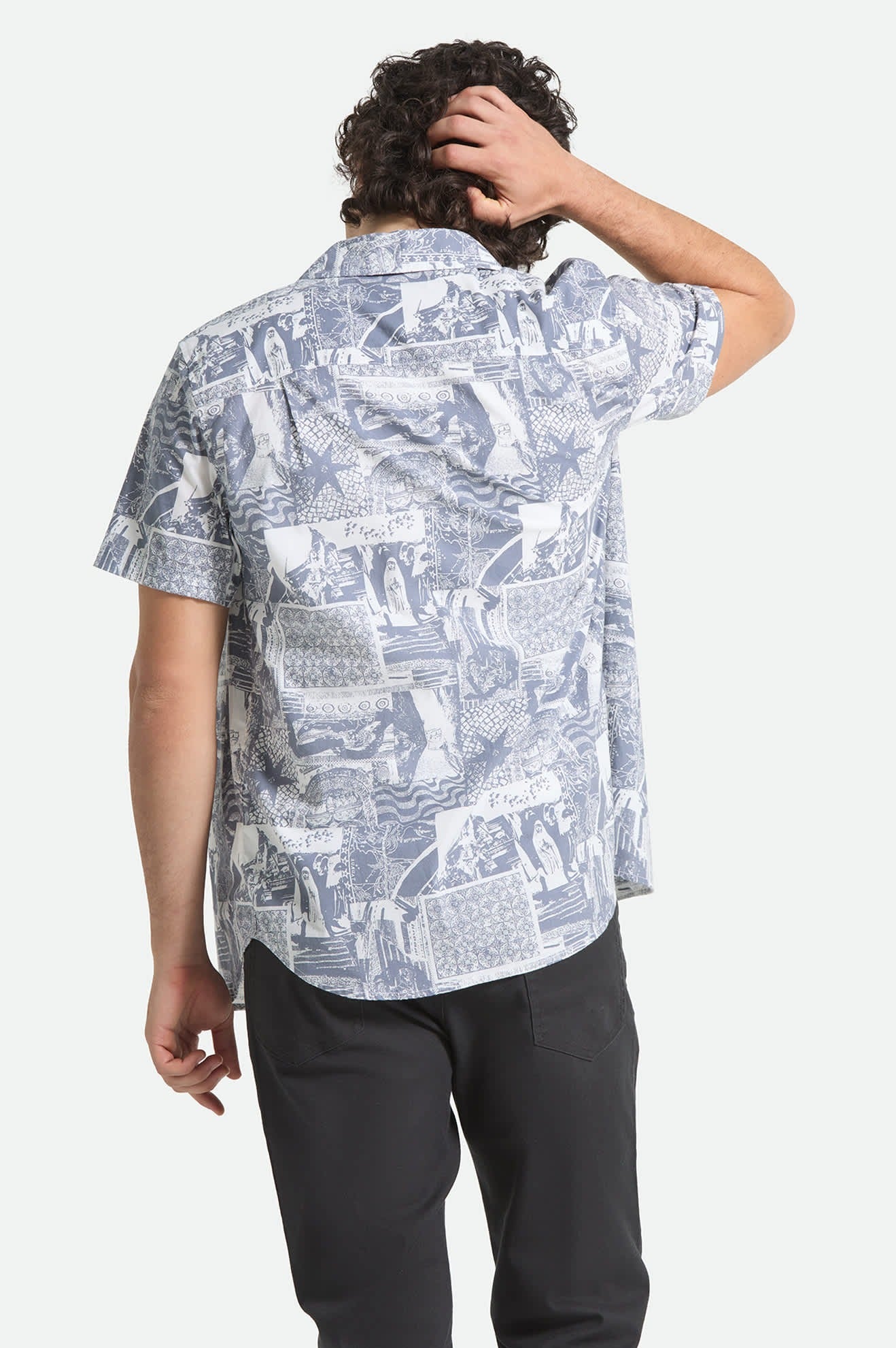 Charter Print Short Sleeve Shirt - Navy/White Collage