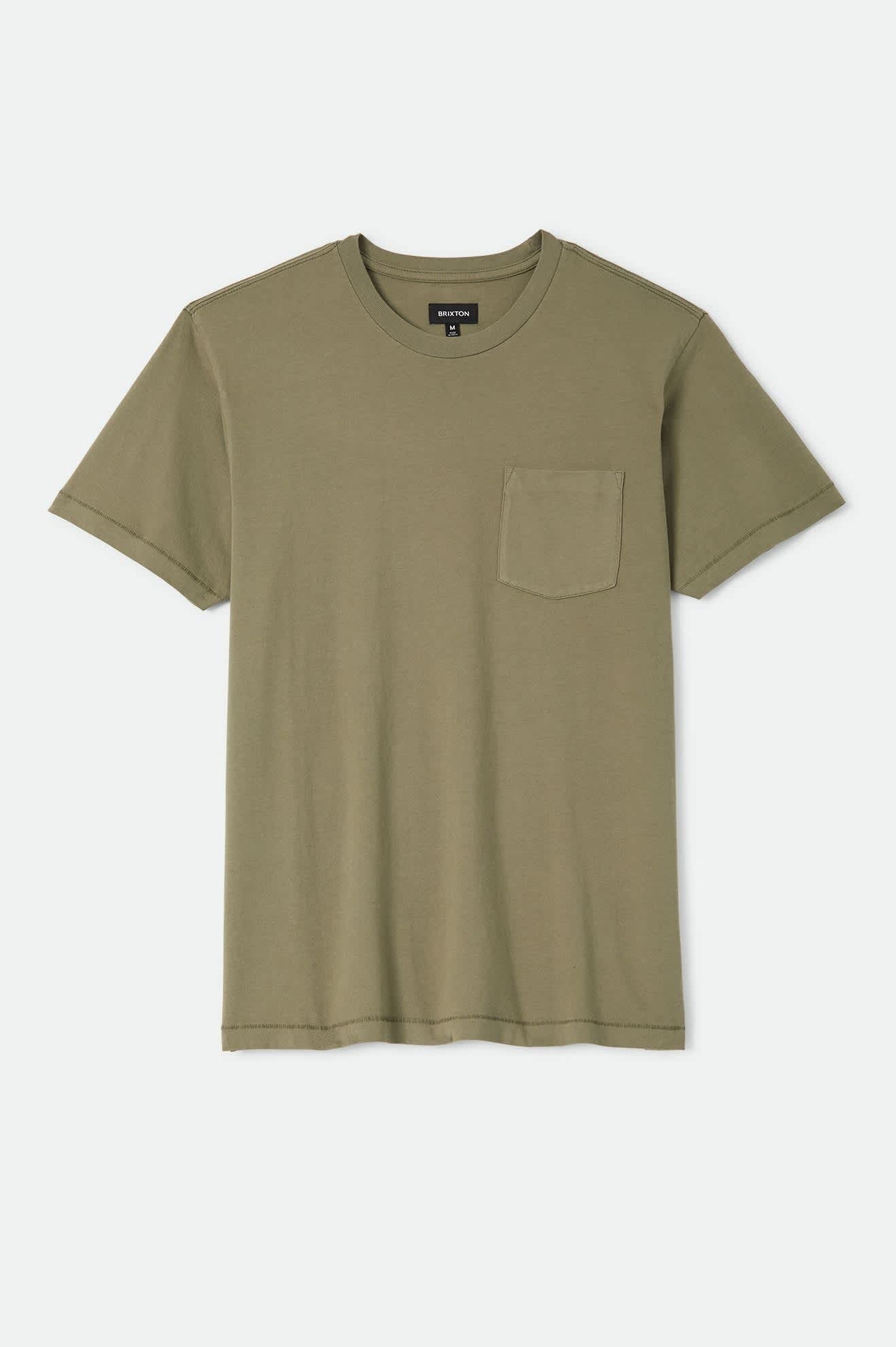 Brixton Baseline Pocket T-Shirt - Olive Surplus Vintage Wash