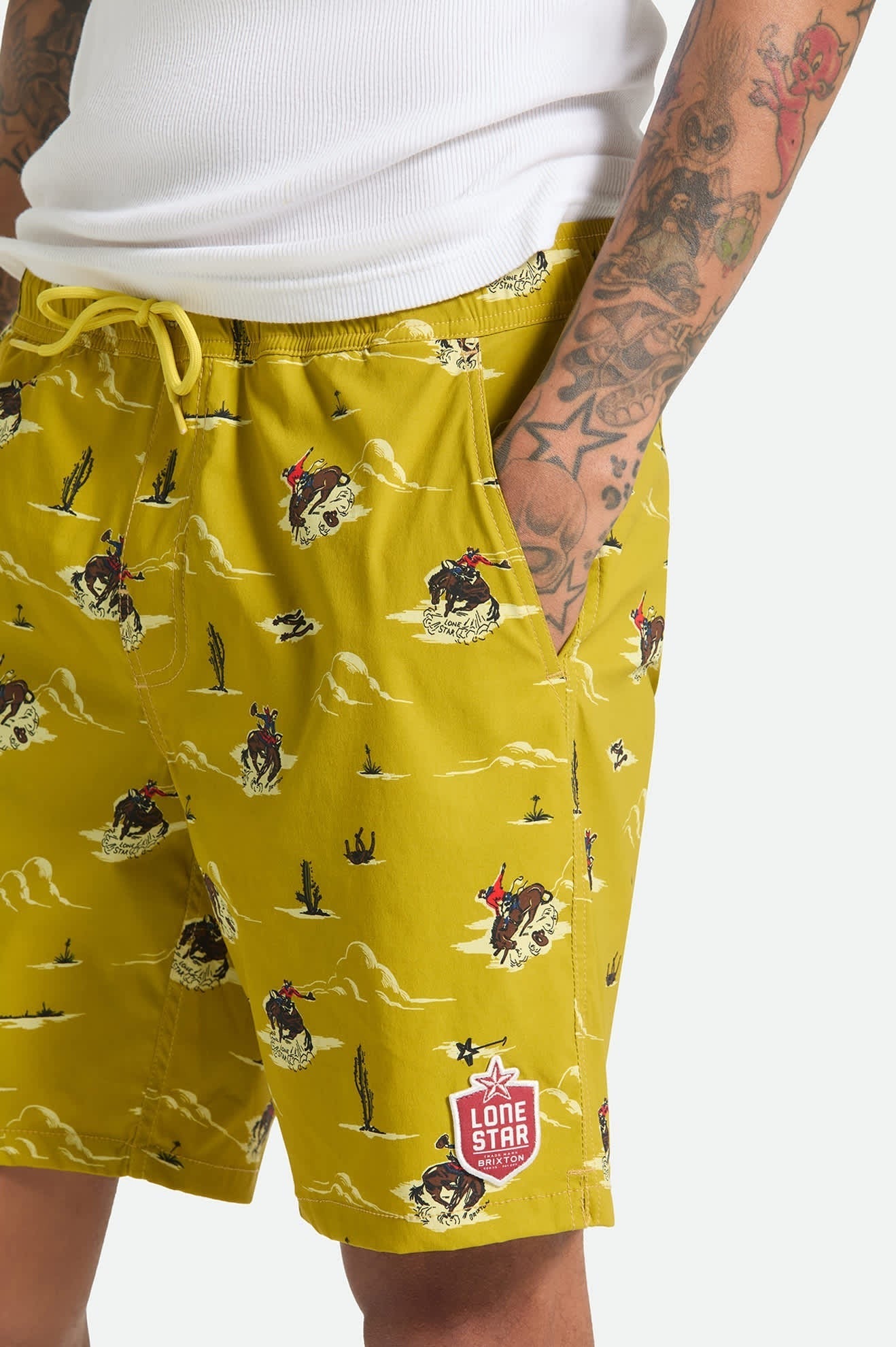 Everyday Stretch Hybrid Short 7" - Texas Gold Lone Star