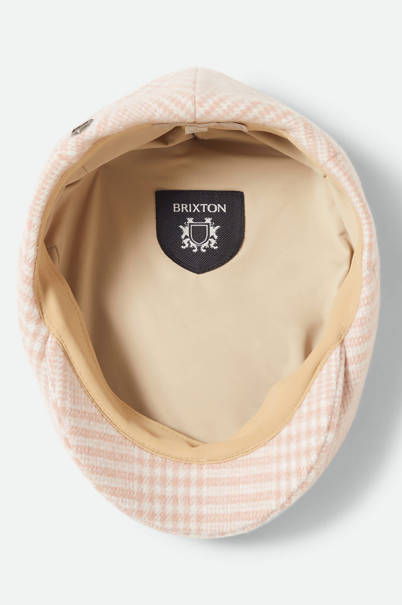 Hooligan Lightweight Flat Cap - Soft Pink Houndstooth