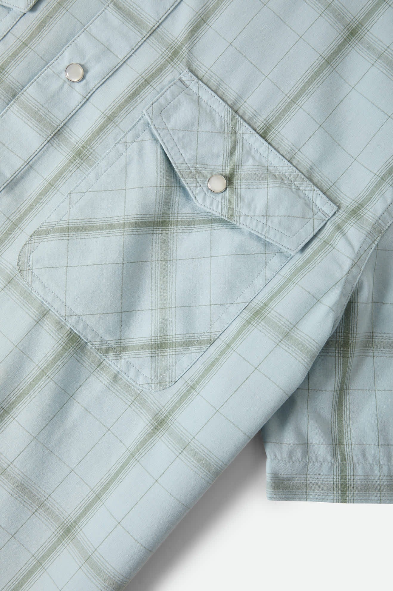 The Breezy Wayne Short Sleeve Shirt - Seafoam Plaid