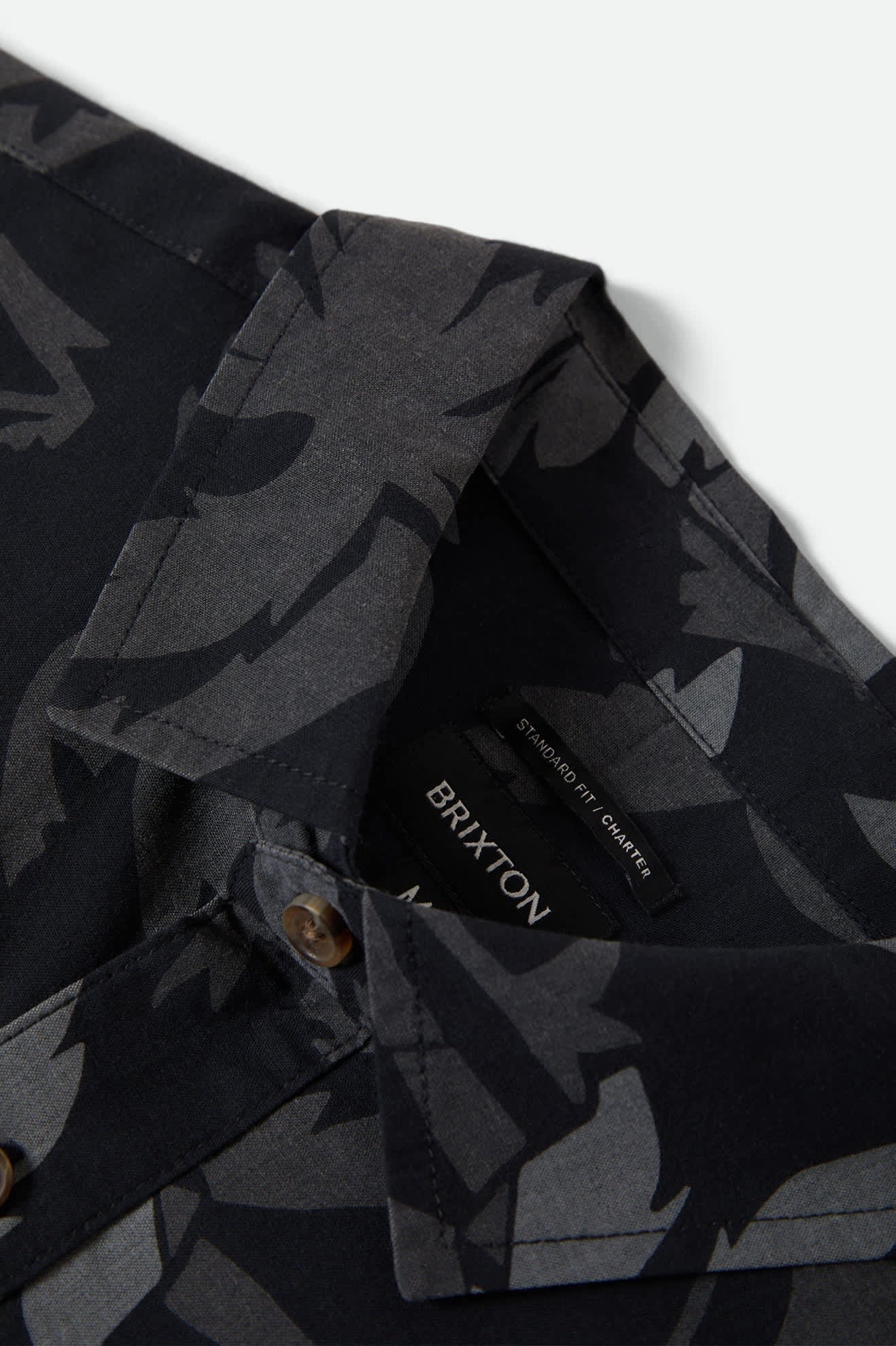 Charter Print Short Sleeve Shirt - Black/Trooper/Future Grey Palm Floral