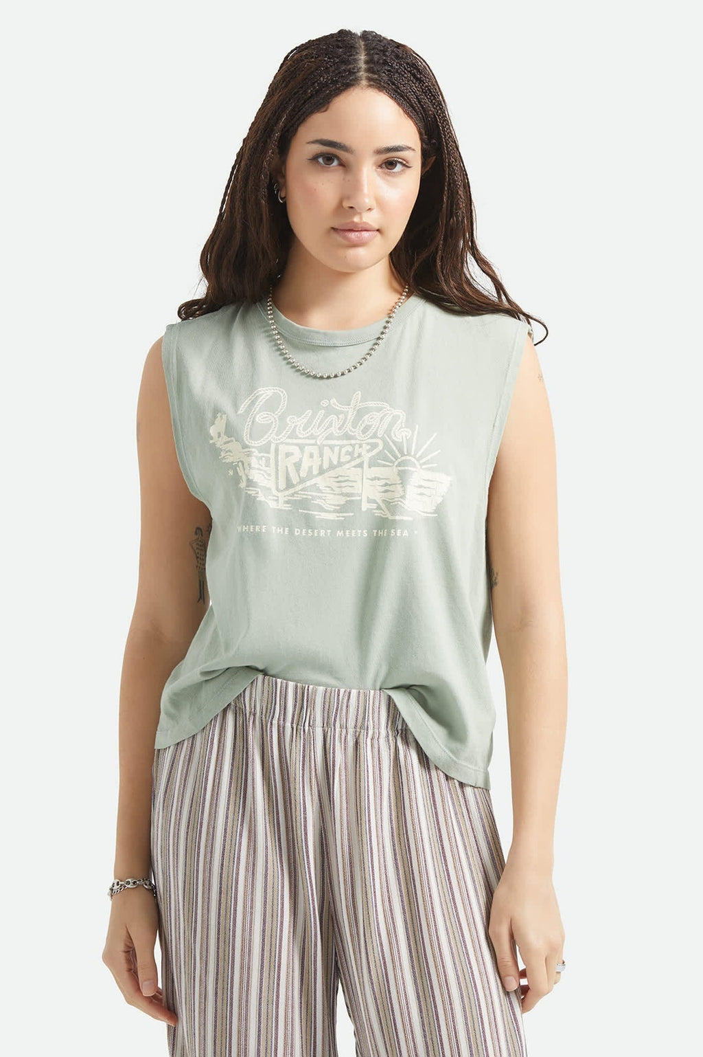 Brixton Ranch Muscle Tank - Sage Green