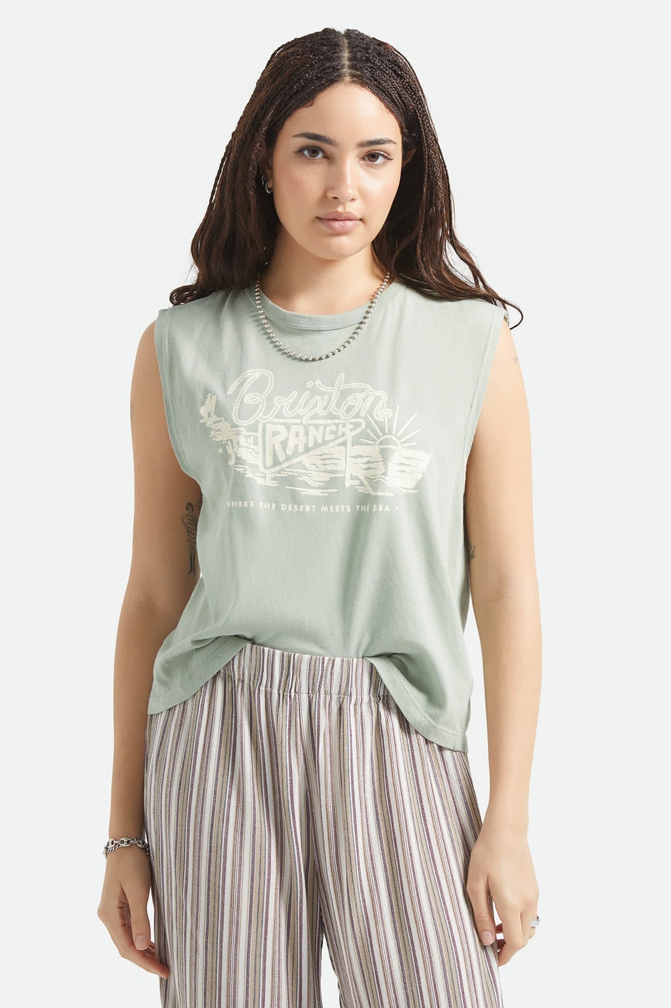 Brixton Ranch Muscle Tank - Sage Green