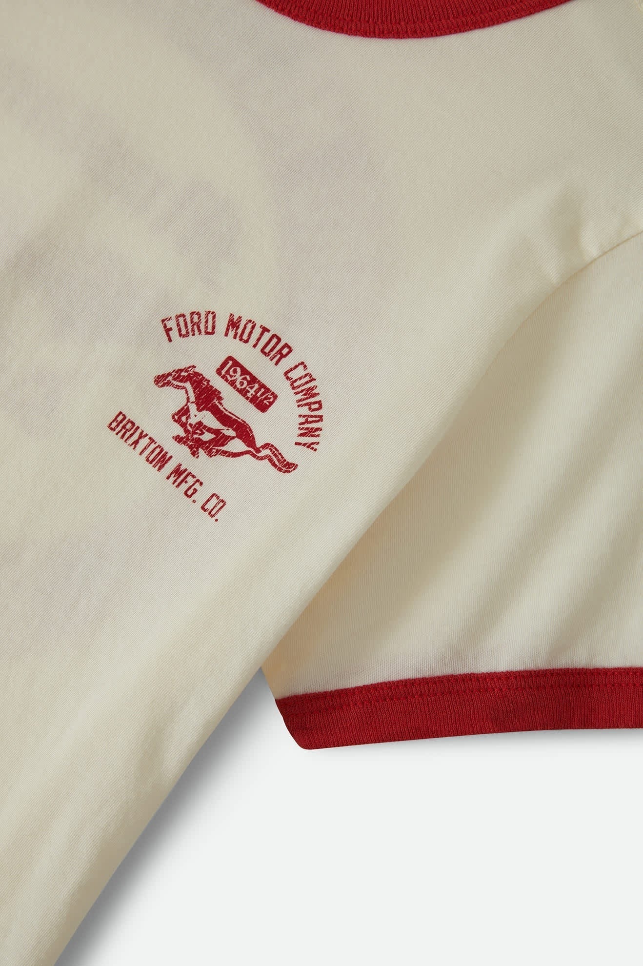 Ford Mustang Baby Ringer T-Shirt - Wimbledon White