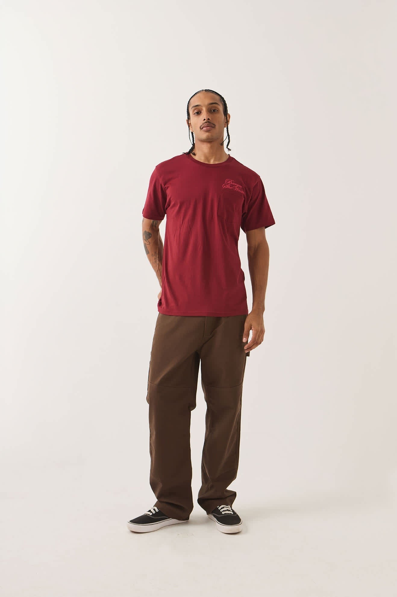 Burger She Wrote Pocket T-Shirt - Burgundy