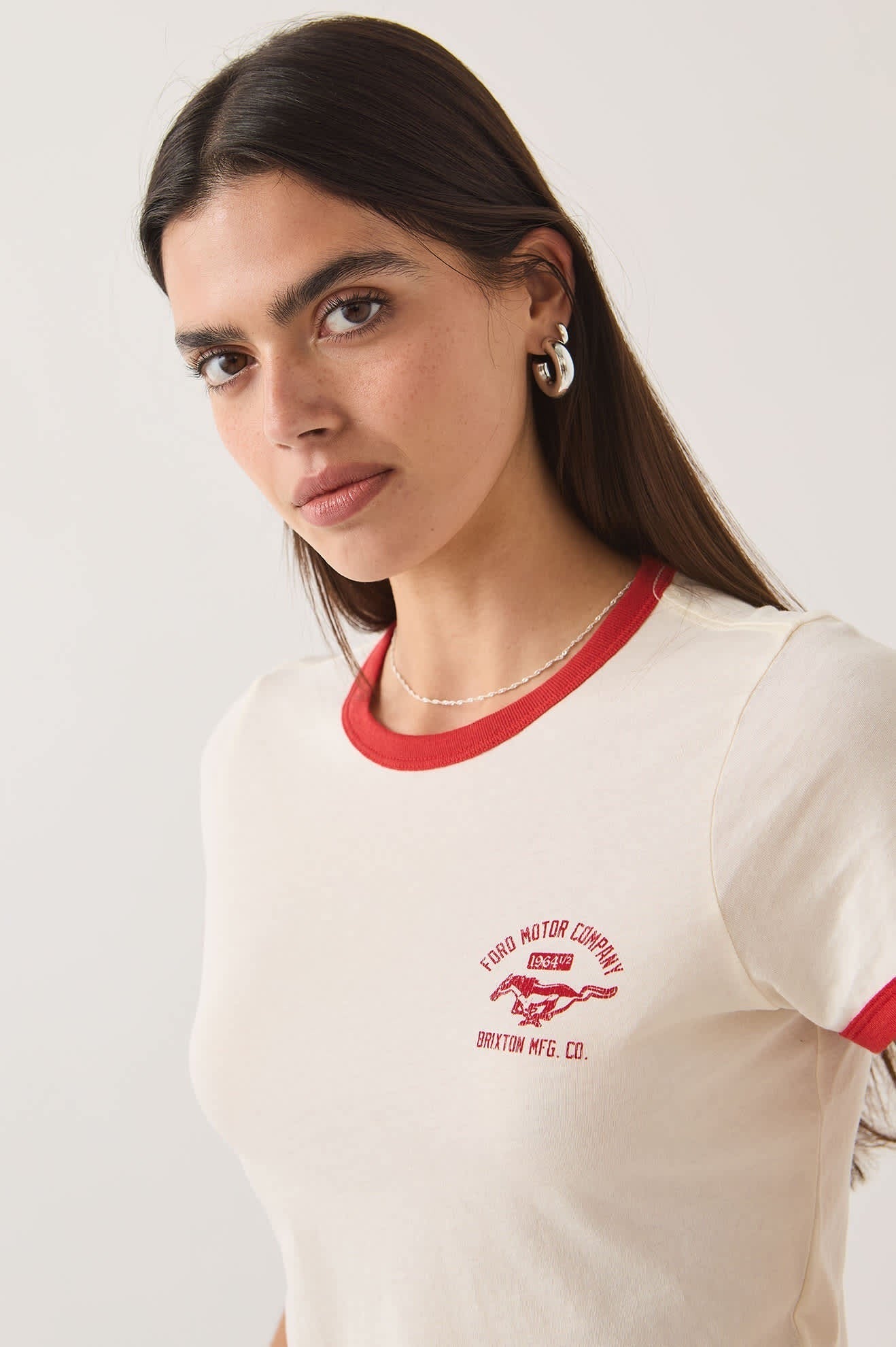 Ford Mustang Baby Ringer T-Shirt - Wimbledon White