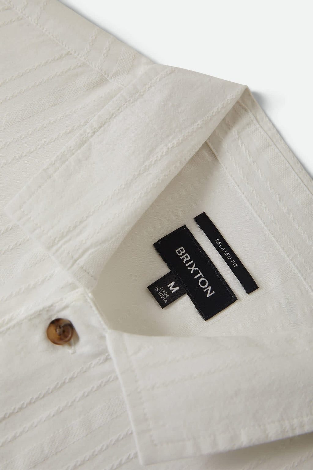 Vintage Short Sleeve Shirt - Off White Jacquard Stripe