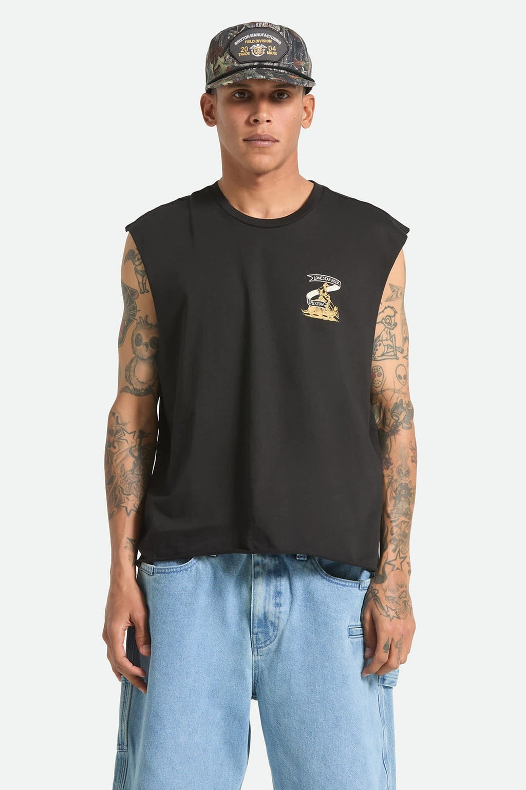 Lone Star Armadillo Muscle T-Shirt - Black
