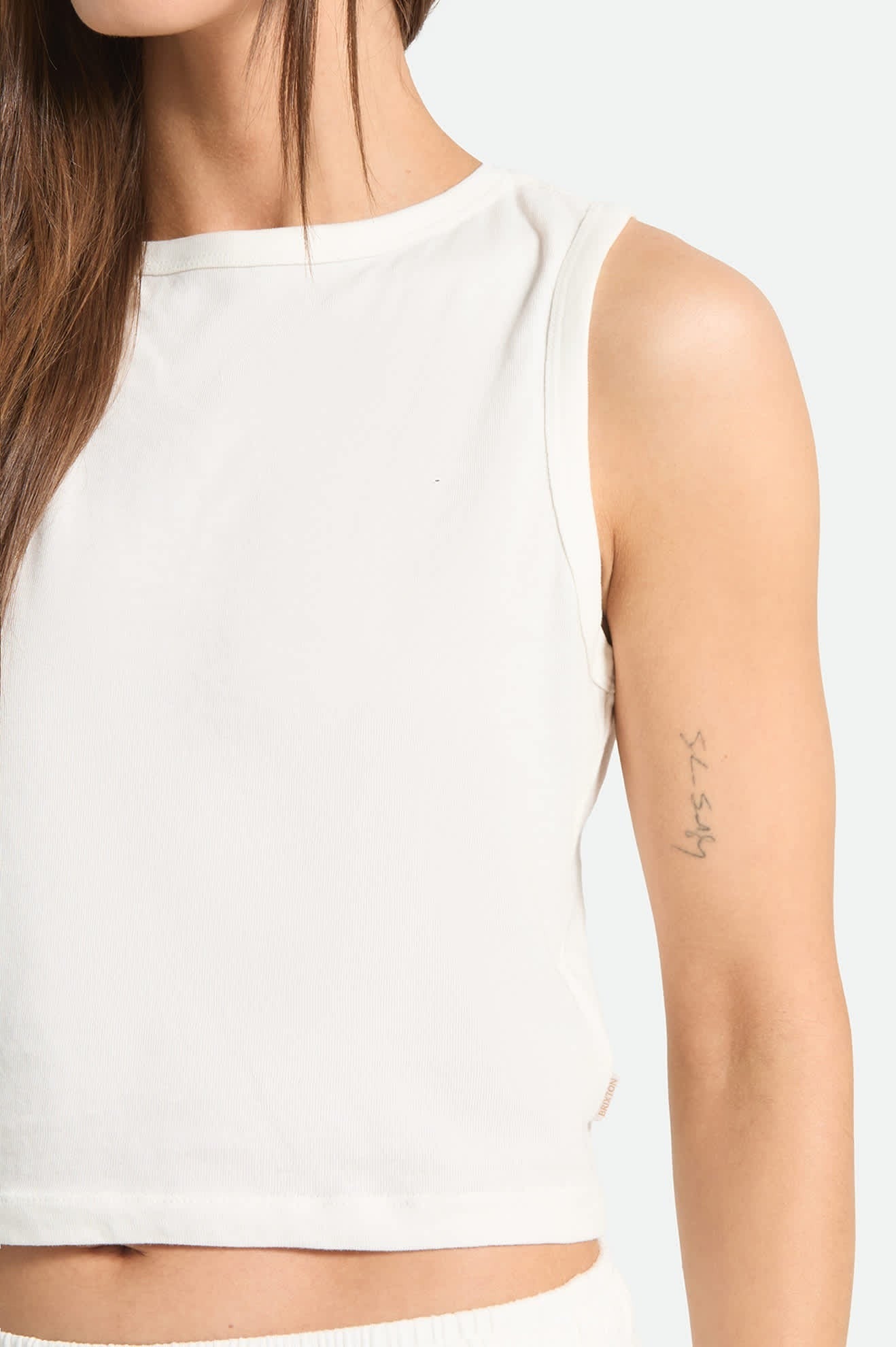 Carefree Organic Garment Dye Cropped Tank - Off White