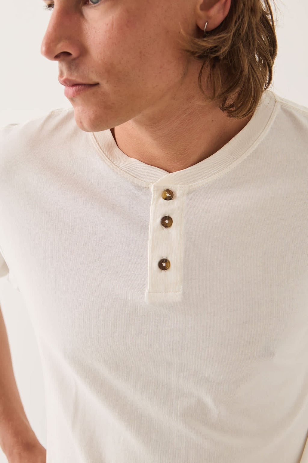 Brixton Baseline Henley T-Shirt - Off White Vintage Wash