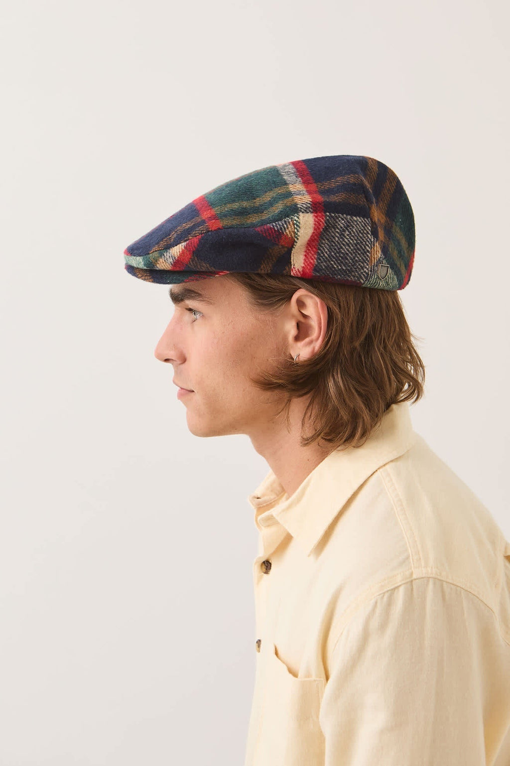 Hooligan Flat Cap - Navy/Green/Red/Cream