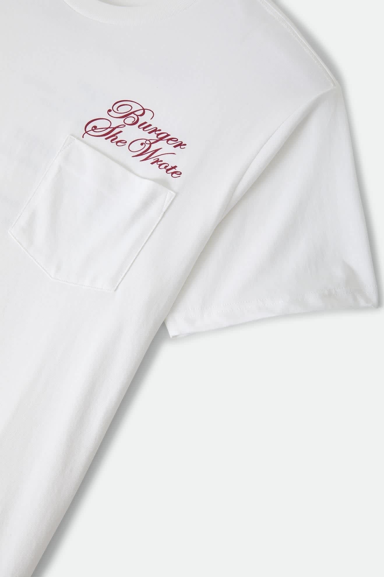 Burger She Wrote Pocket T-Shirt - White