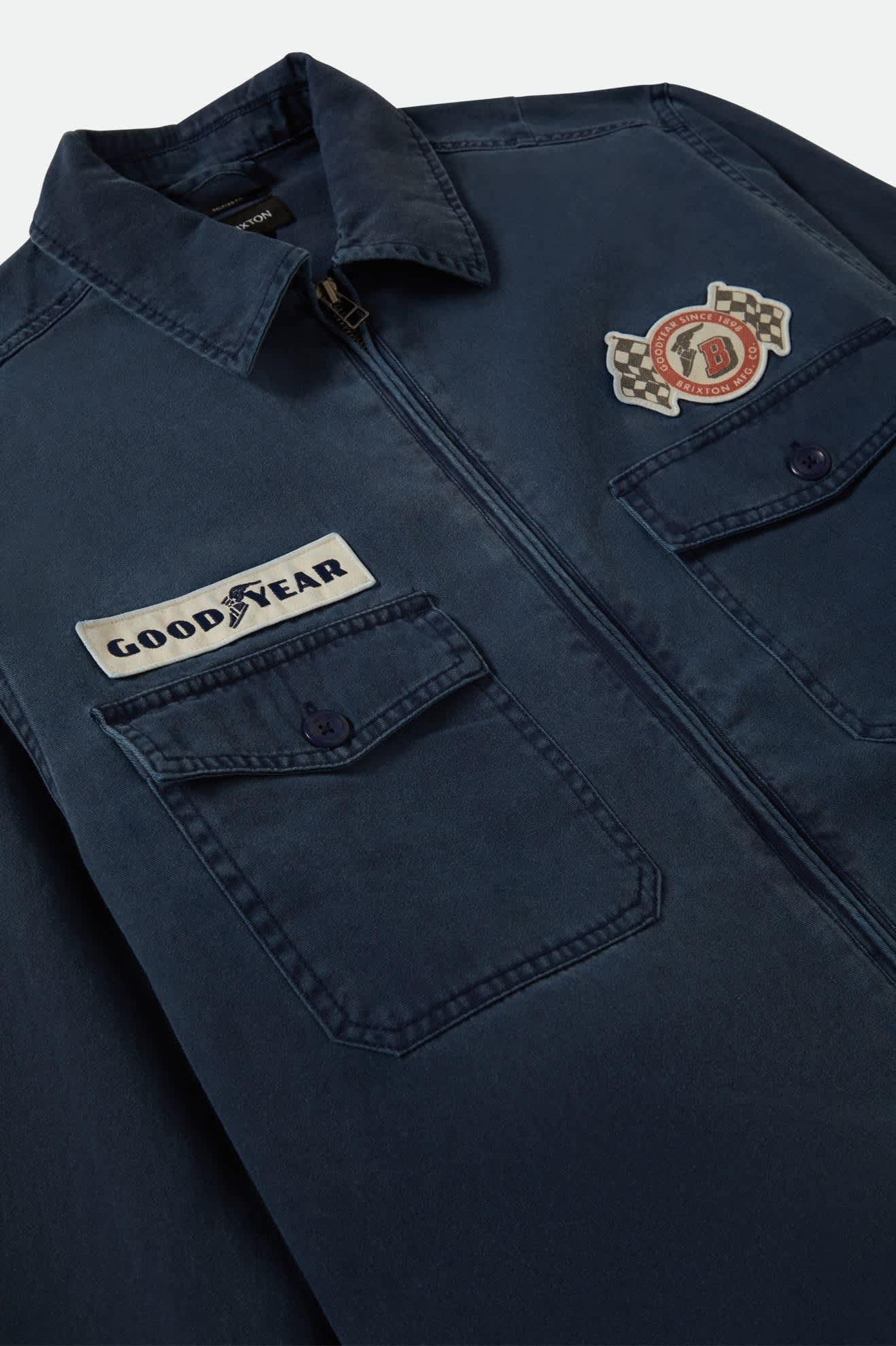 Goodyear Trademark Lightweight Coaches Jacket - Washed Navy