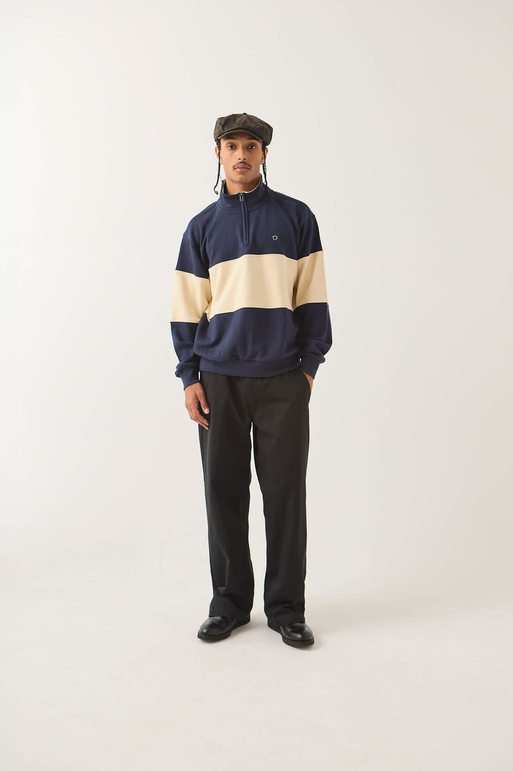 Danville Quarter Zip Fleece - Navy/Whitecap