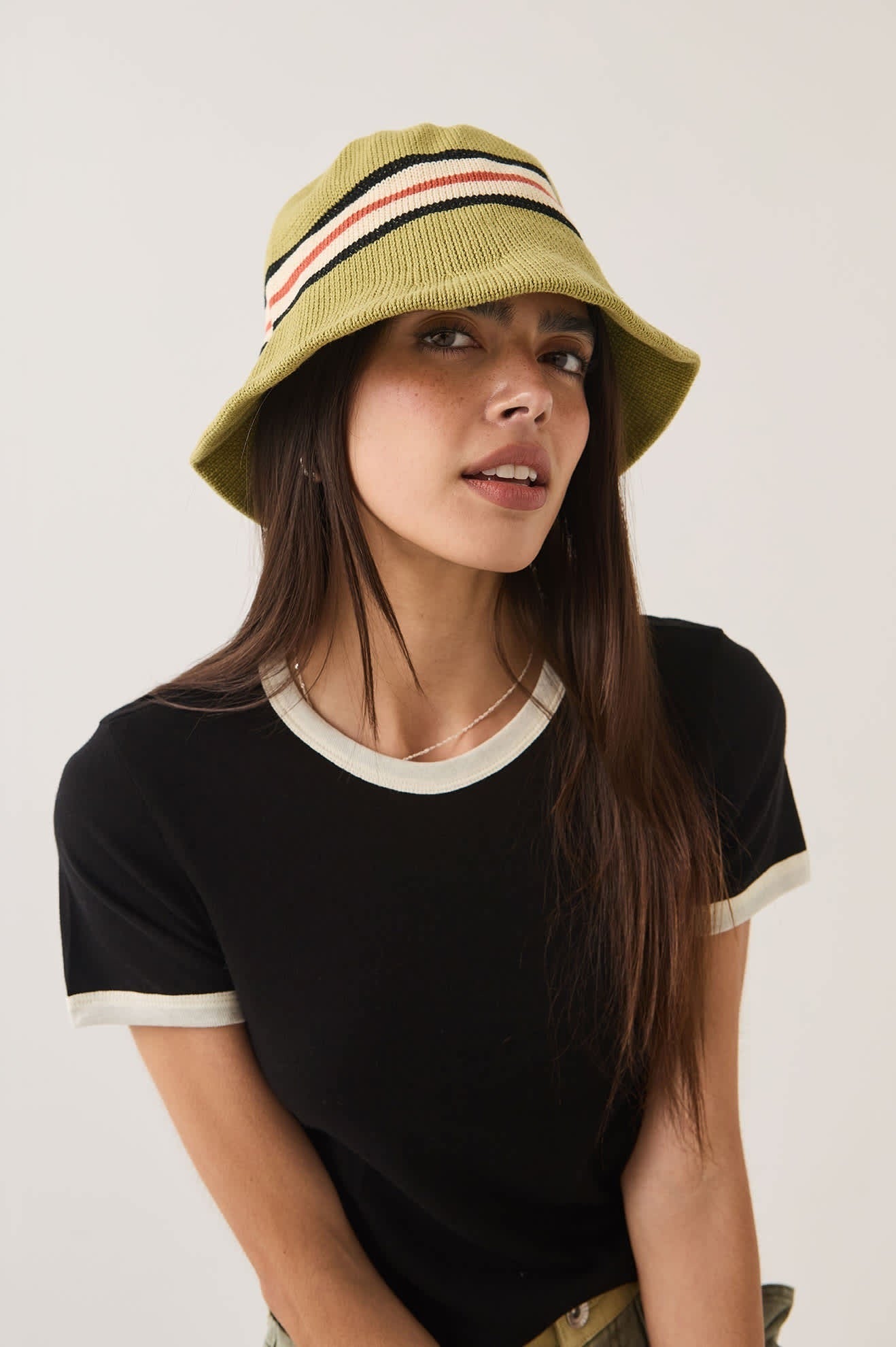 Redding Knit Packable Hat - Green Multi Stripe