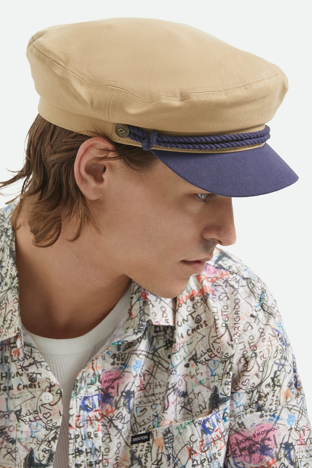Fiddler Fisherman Cap - Sand/Washed Navy