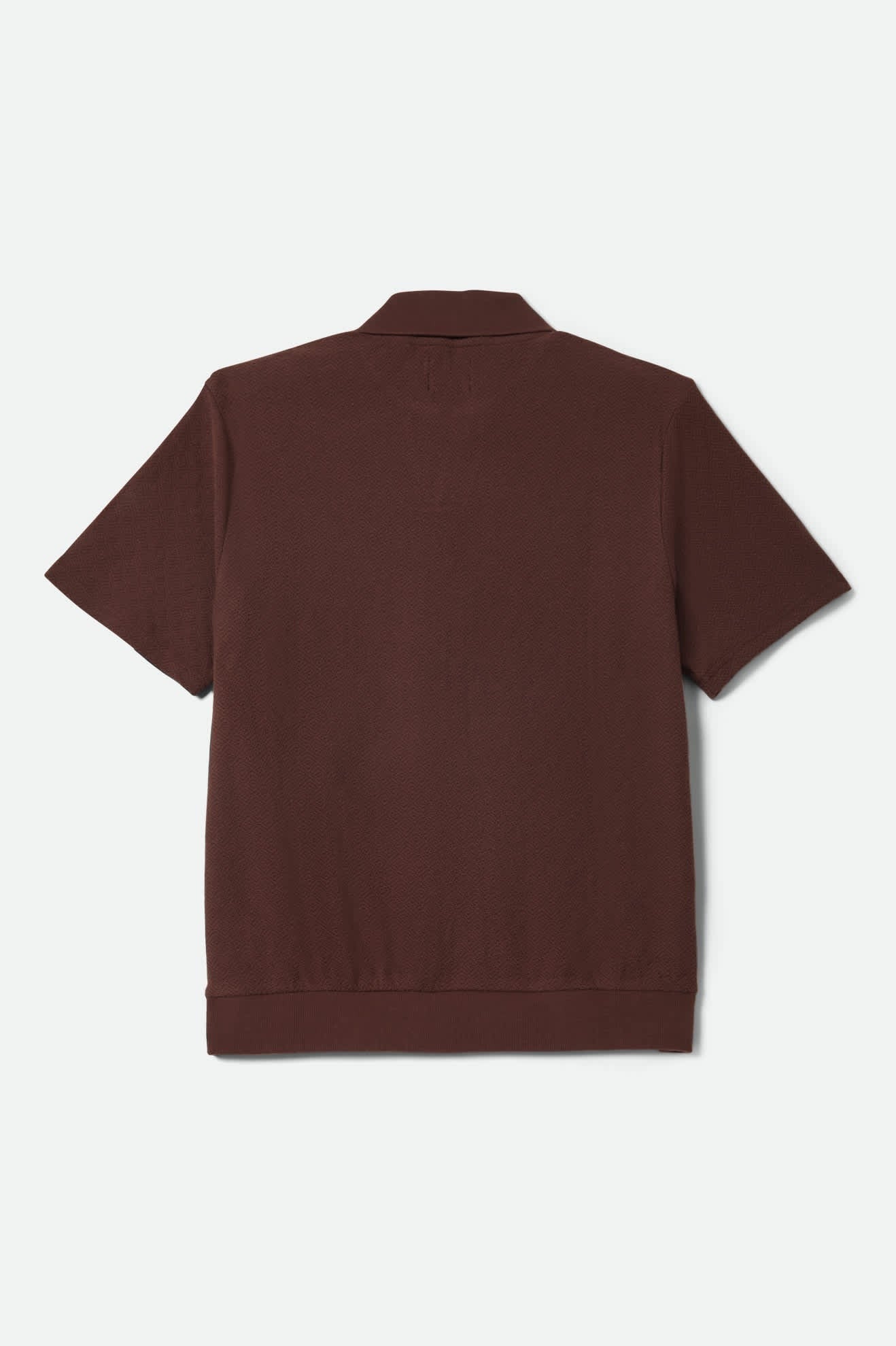 Theo Jacquard Short Sleeve Polo - Chocolate/Off White