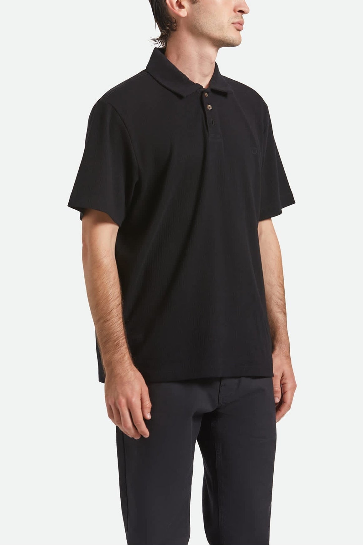 Ribbed City S/S Polo - Black