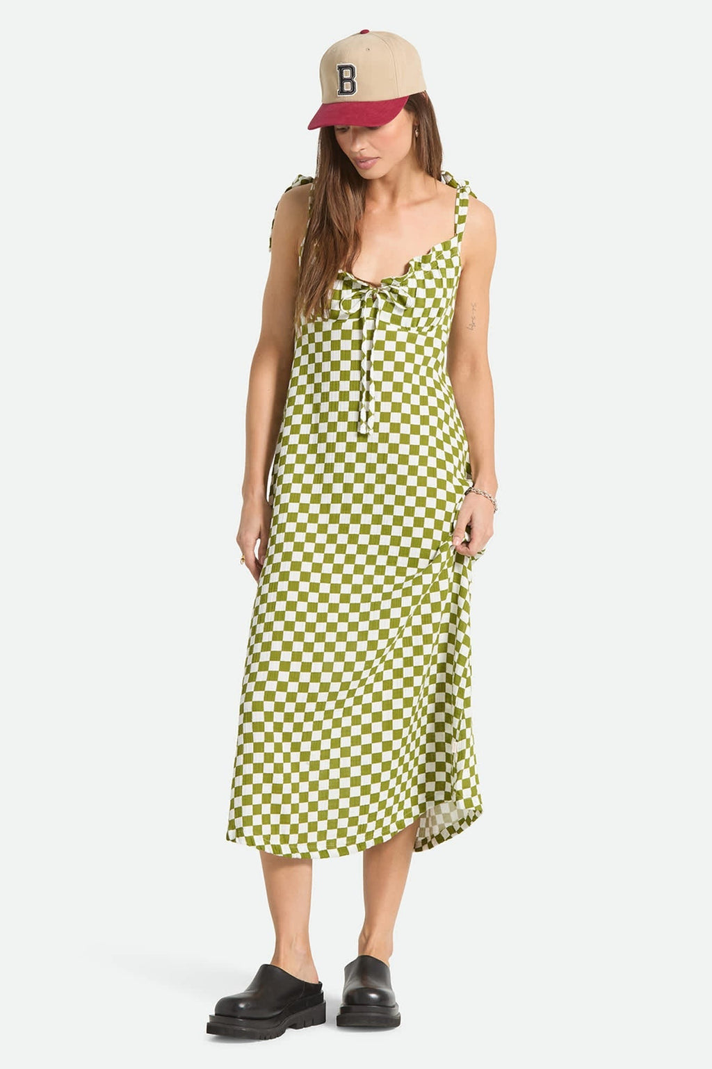 The Tie Dress - Sublime Green Checkerboard