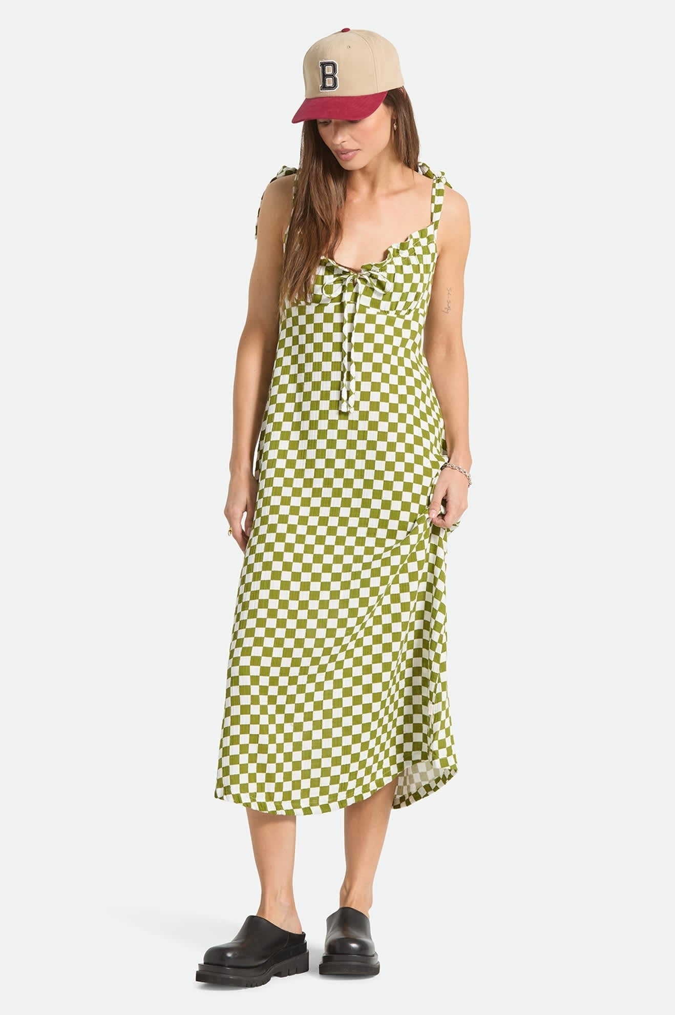 The Tie Dress - Sublime Green Checkerboard