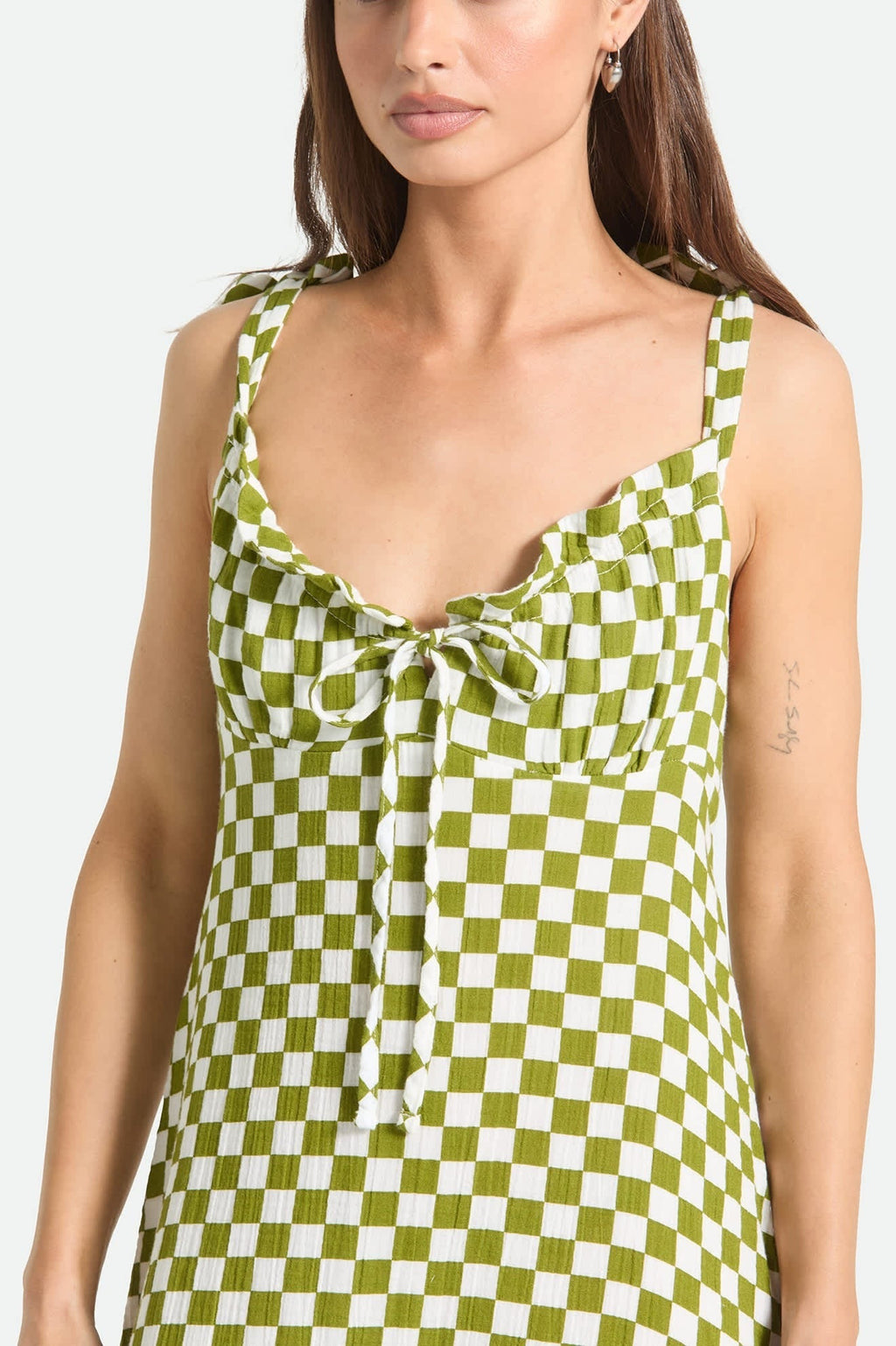 The Tie Dress - Sublime Green Checkerboard