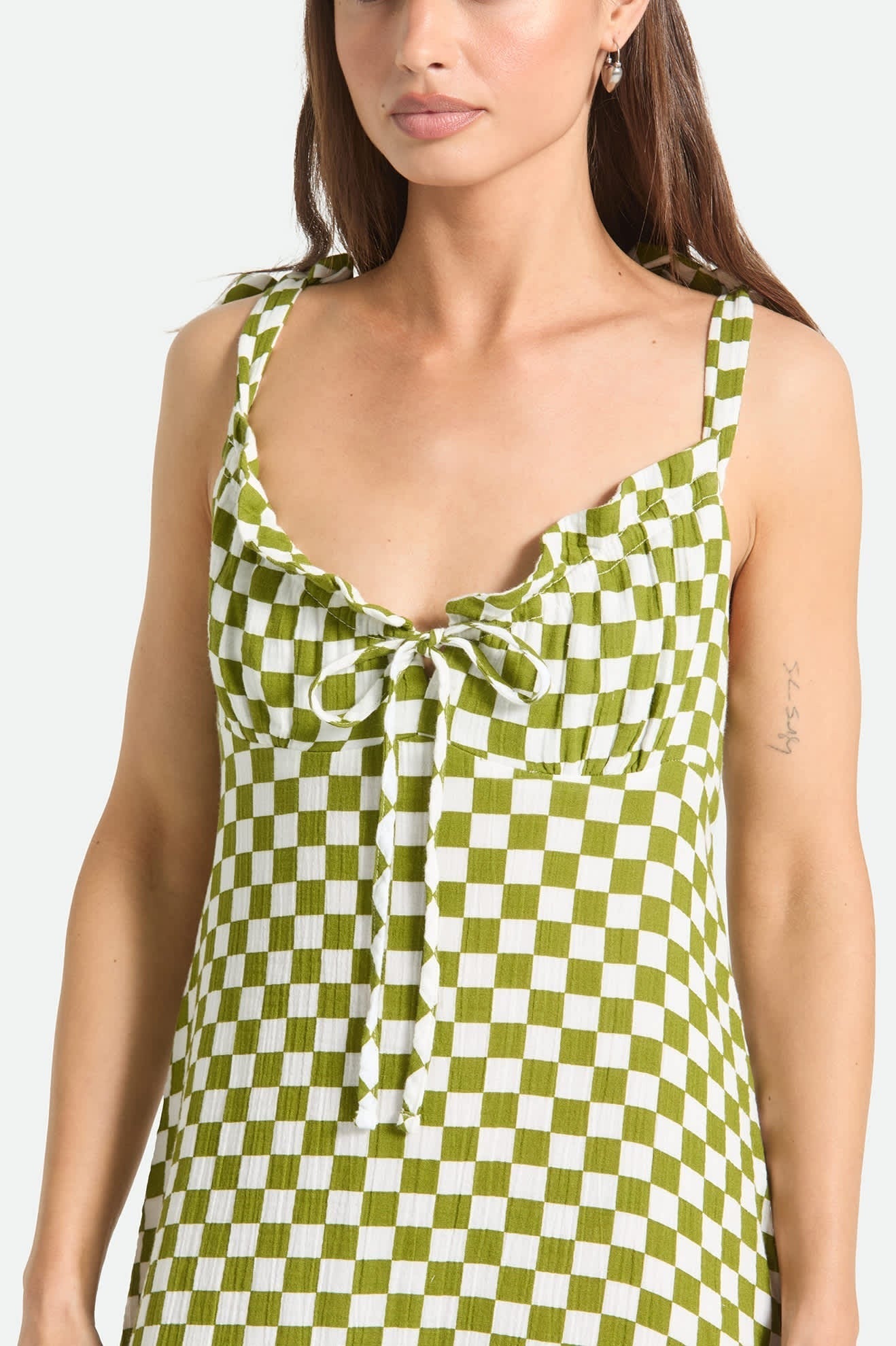The Tie Dress - Sublime Green Checkerboard
