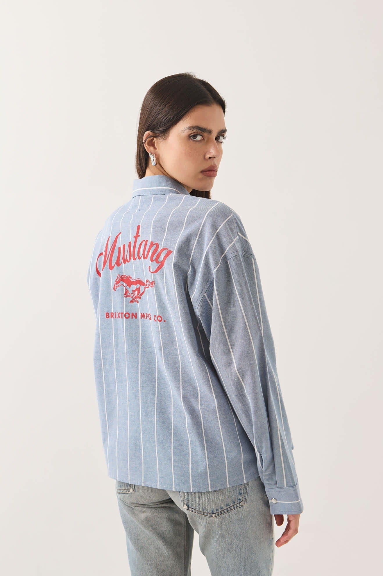 Ford Mustang Sally Shirt - Blue Chambray/Stripe