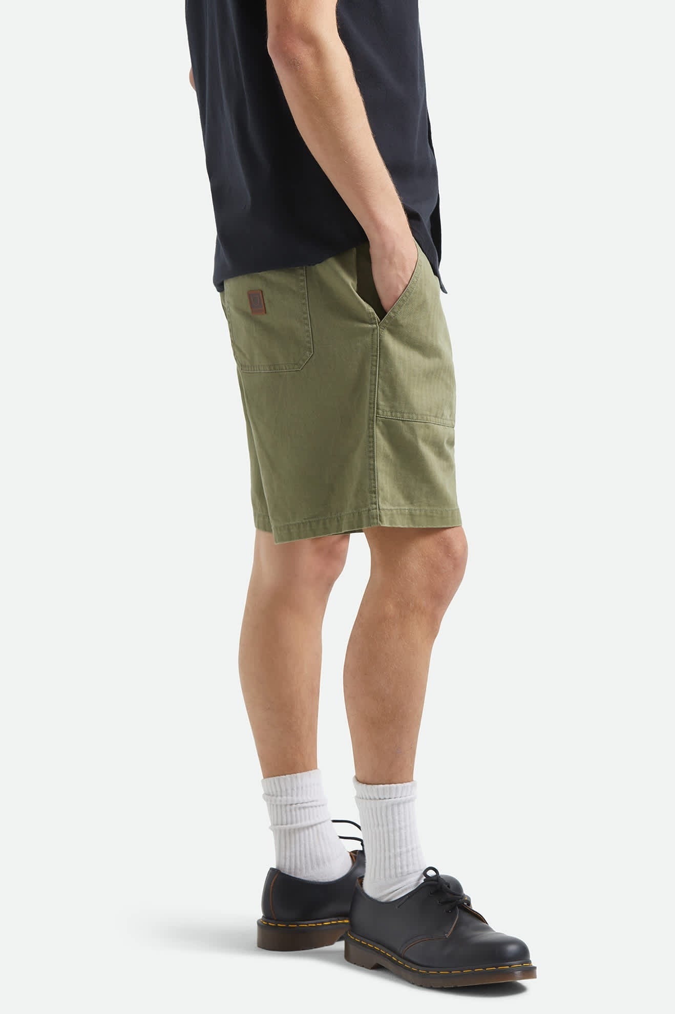 Surplus Vintage Wash Herringbone Short - Washed Olive Green