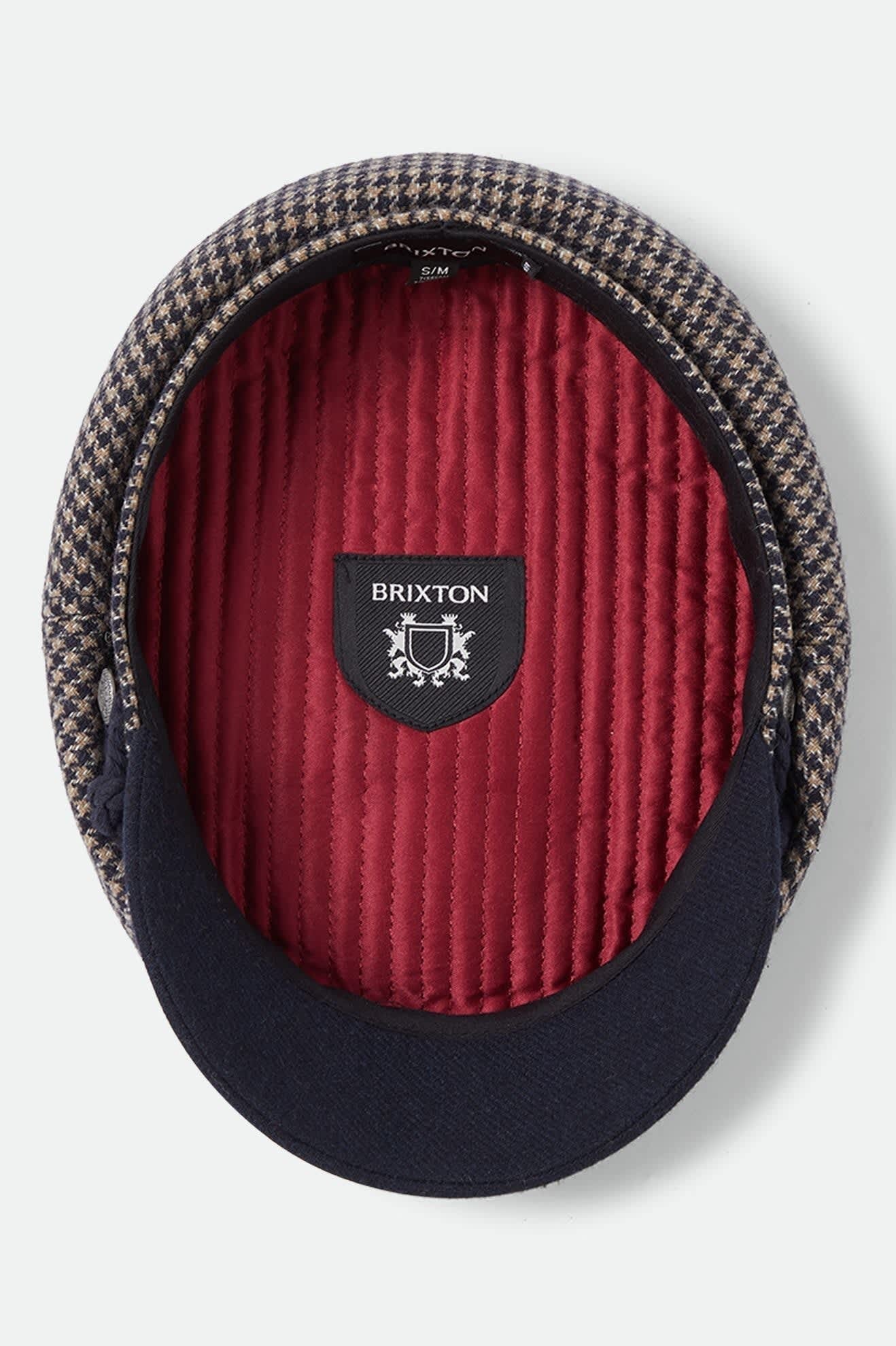 Fiddler Fisherman Cap - Navy/Sand Houndstooth
