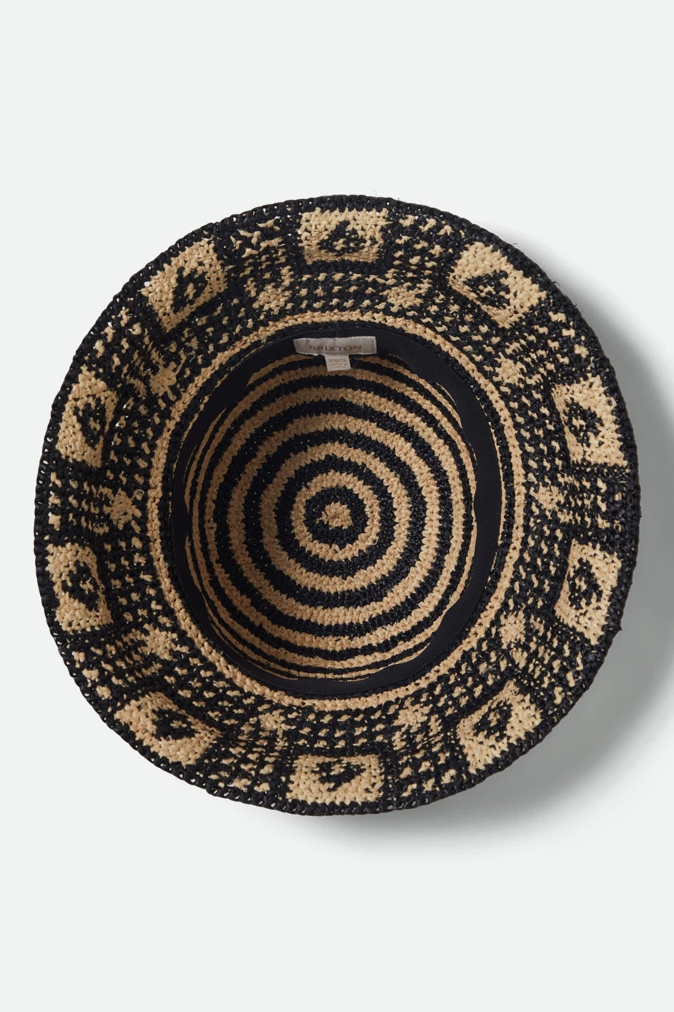 Redding Packable Straw Bucket Hat - Black/Natural