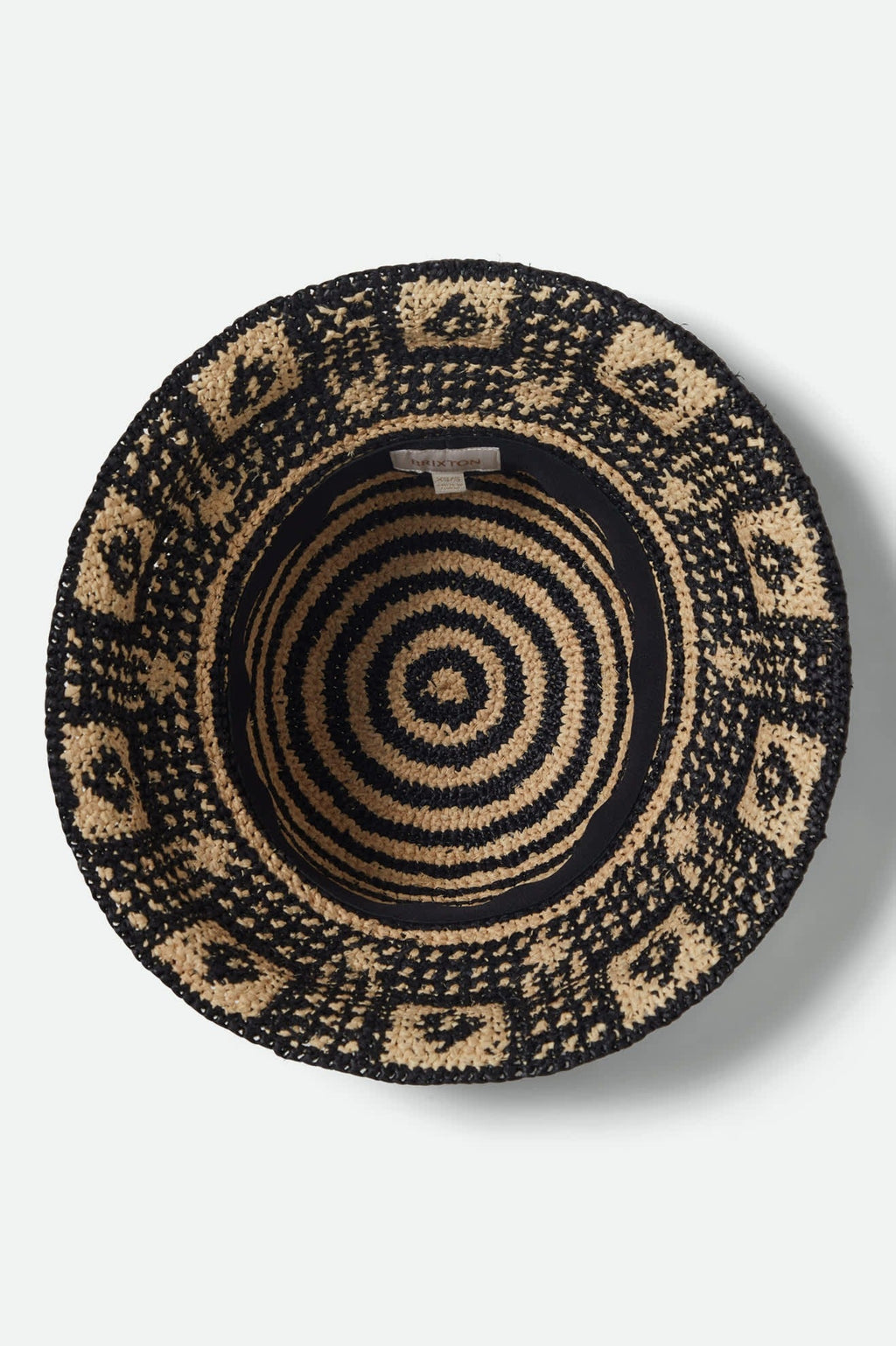 Redding Packable Straw Bucket Hat - Black/Natural