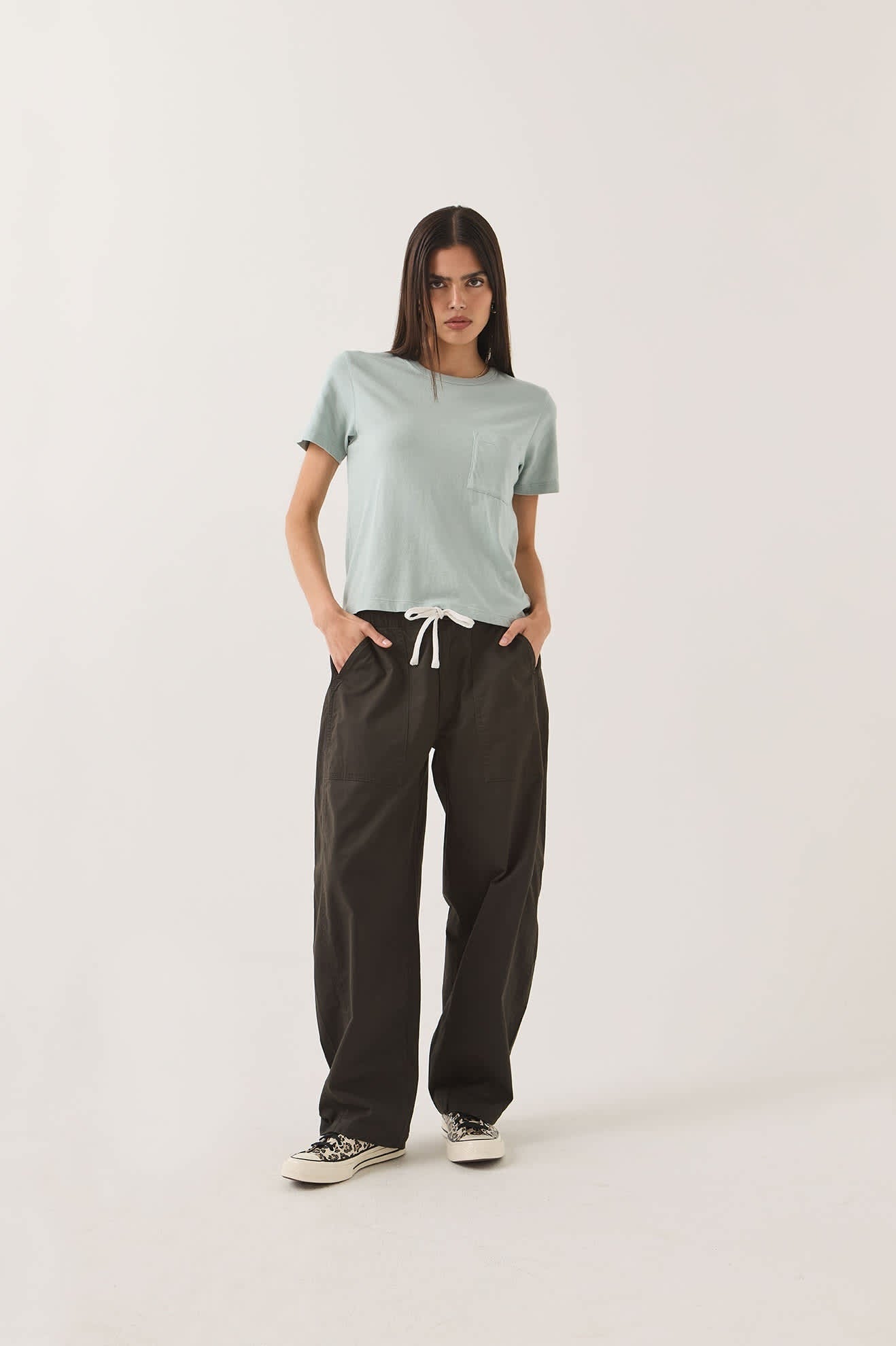 Carefree Organic Garment Dye Perfect T-Shirt - Sea Grass