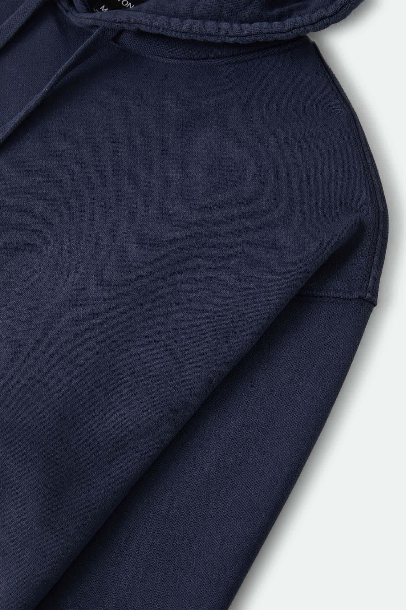 Brixton Baseline Hood Fleece - Washed Navy Vintage Wash