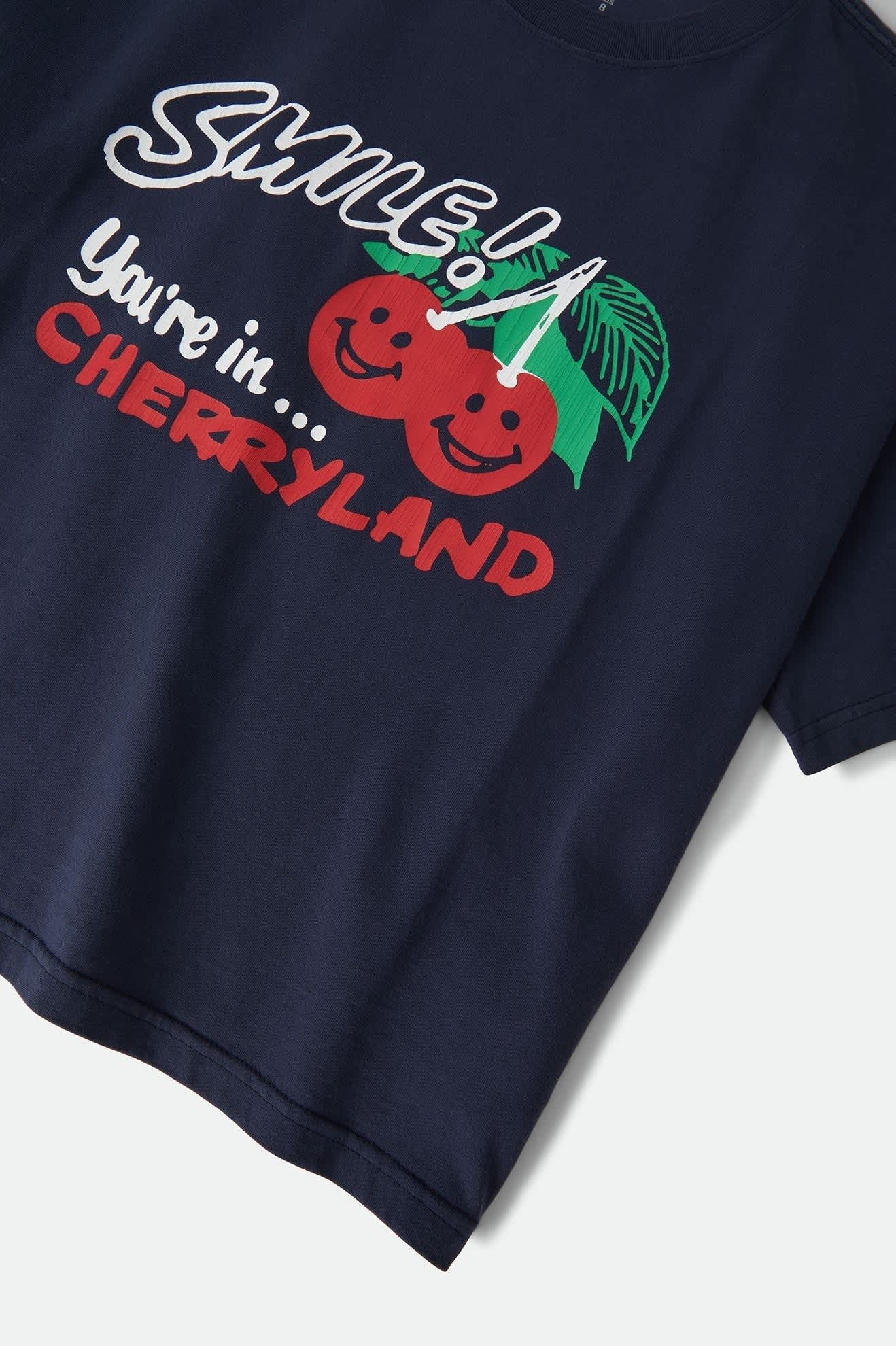 Cherryland Boxy Cropped Crew - Washed Navy