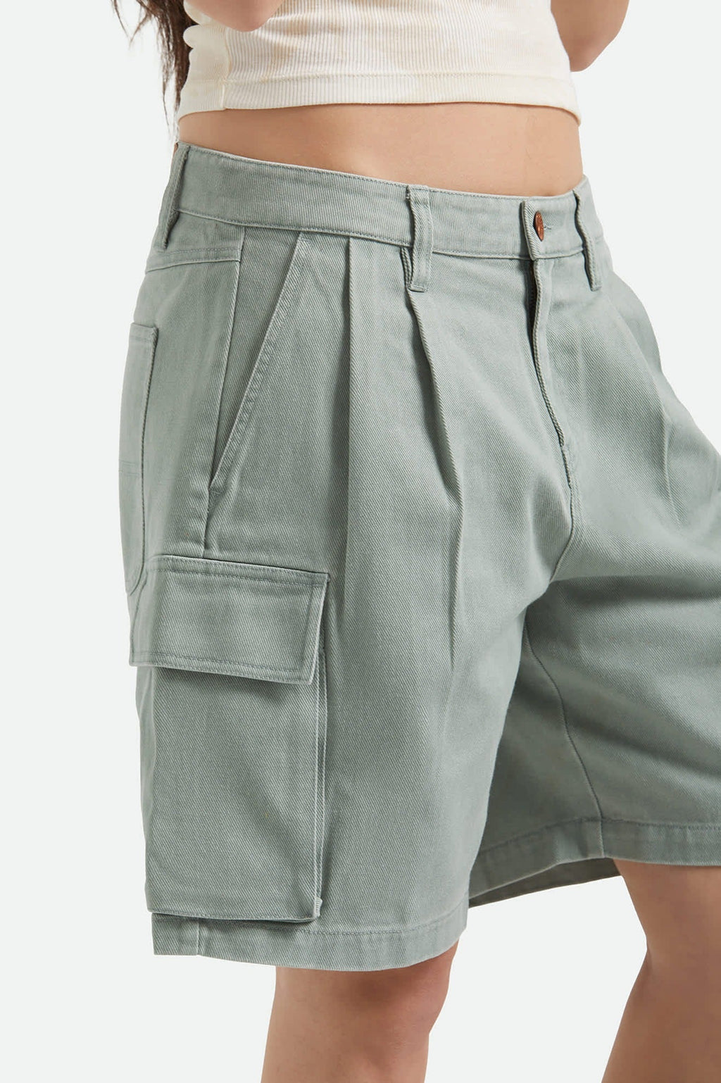 The Alba Baggy Carpenter Short - Washed Sage Green