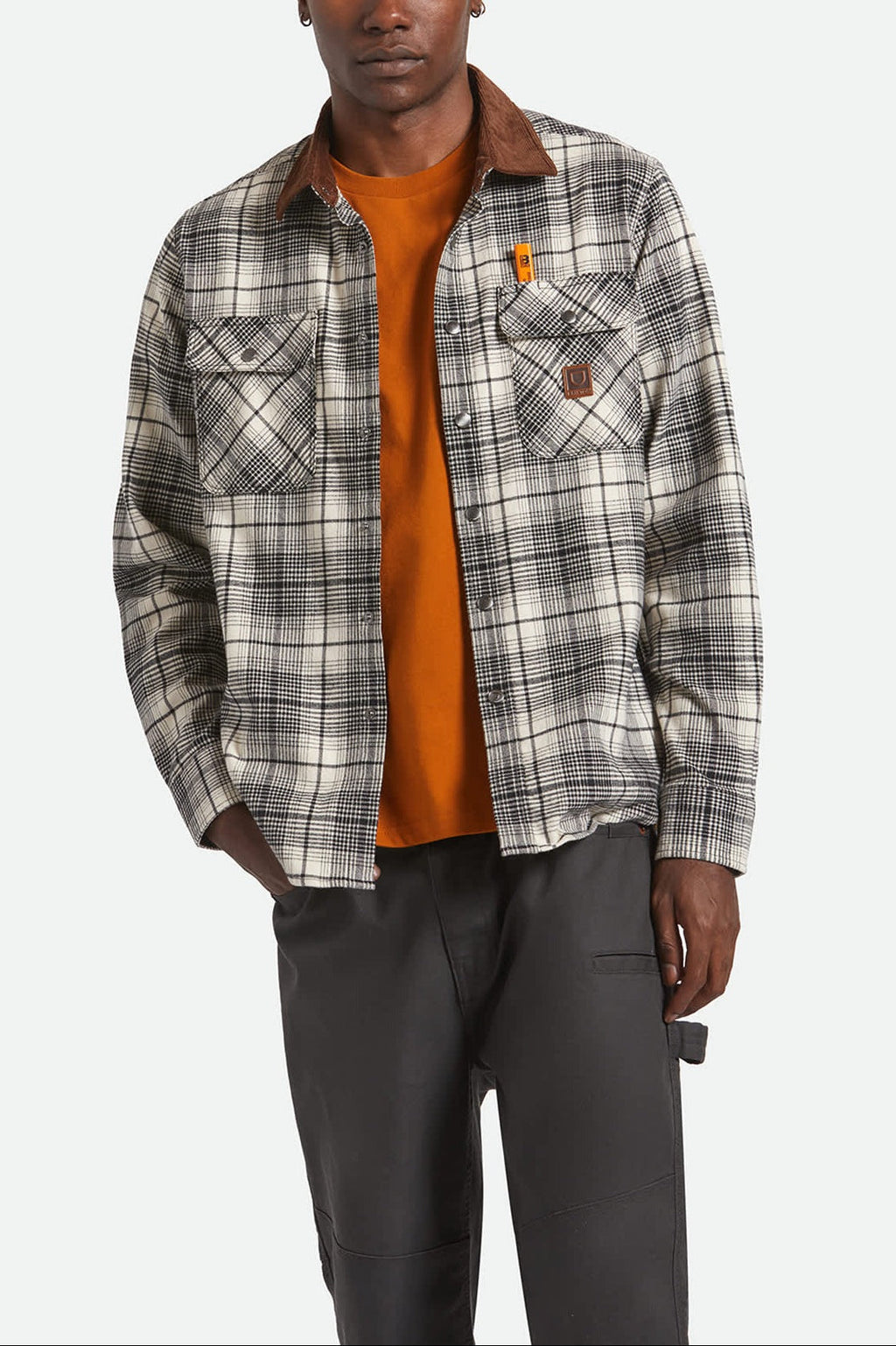 Builders Bowery Performance Flannel - Off White/Black
