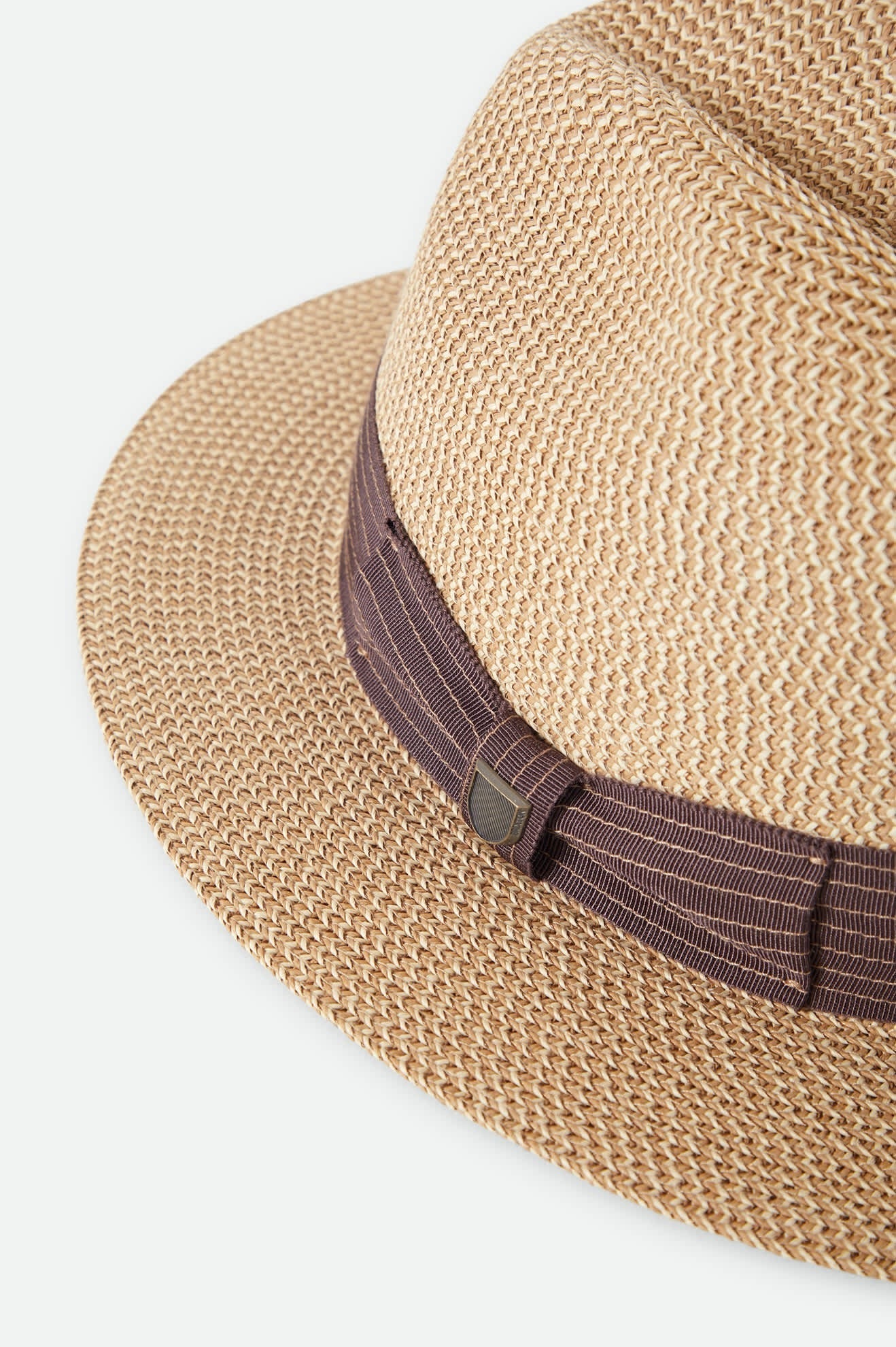 Roma Straw Packable Fedora - Multi Brown/Chocolate