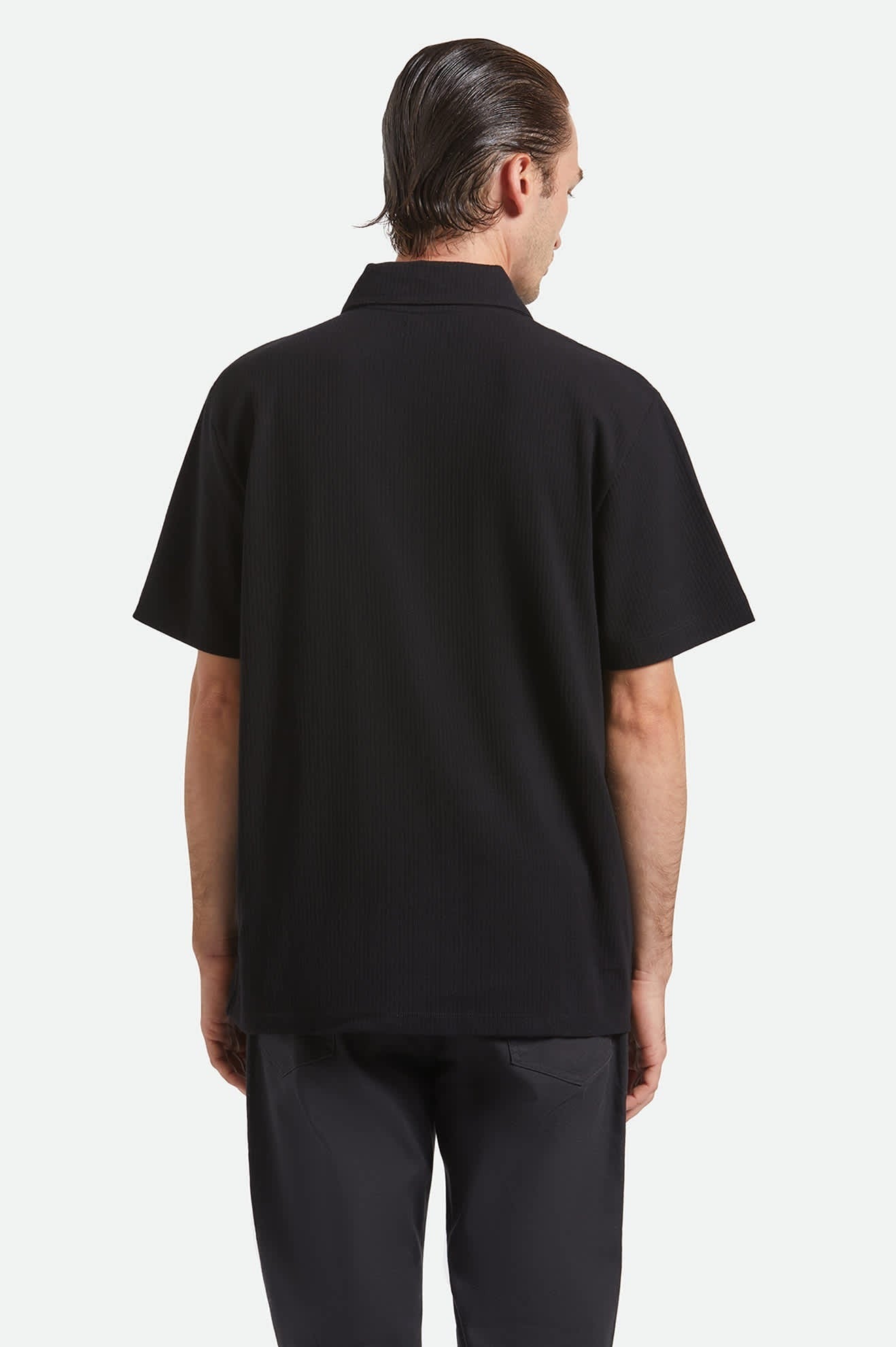 Ribbed City S/S Polo - Black
