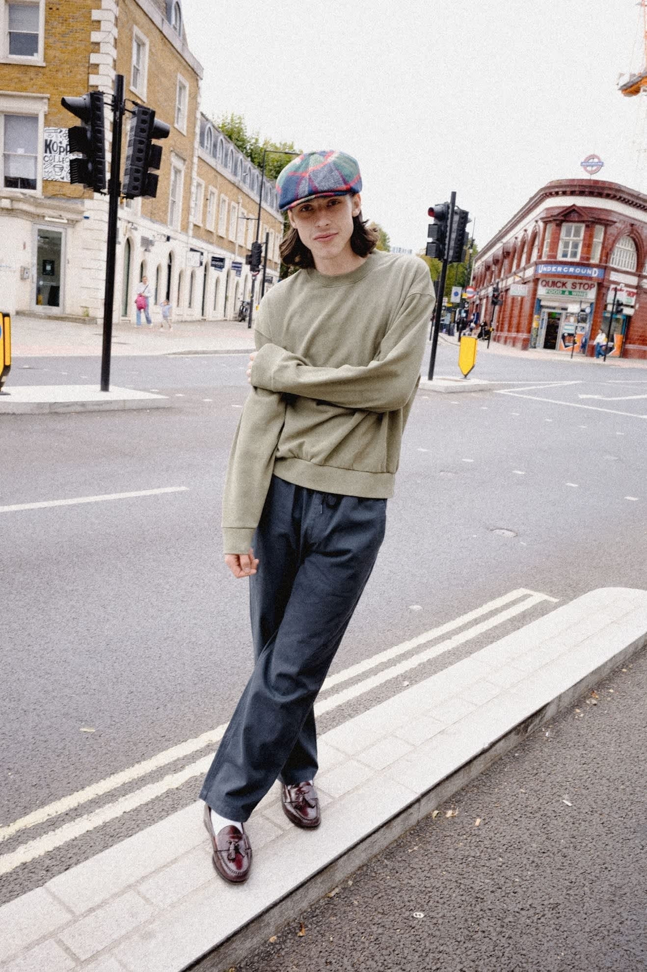 Brixton Baseline Crew Fleece - Olive Surplus Vintage Wash