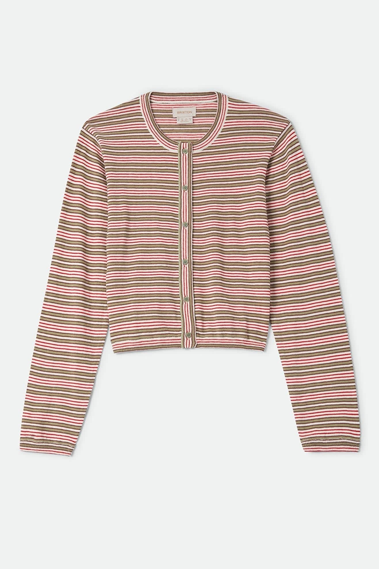 Bixby Lightweight Cardigan - Green Multi Stripe
