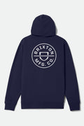 Crest Hoodie - Classic Navy/White
