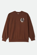 Evil Eye Horseshoe Oversized Crew - Pinecone Brown