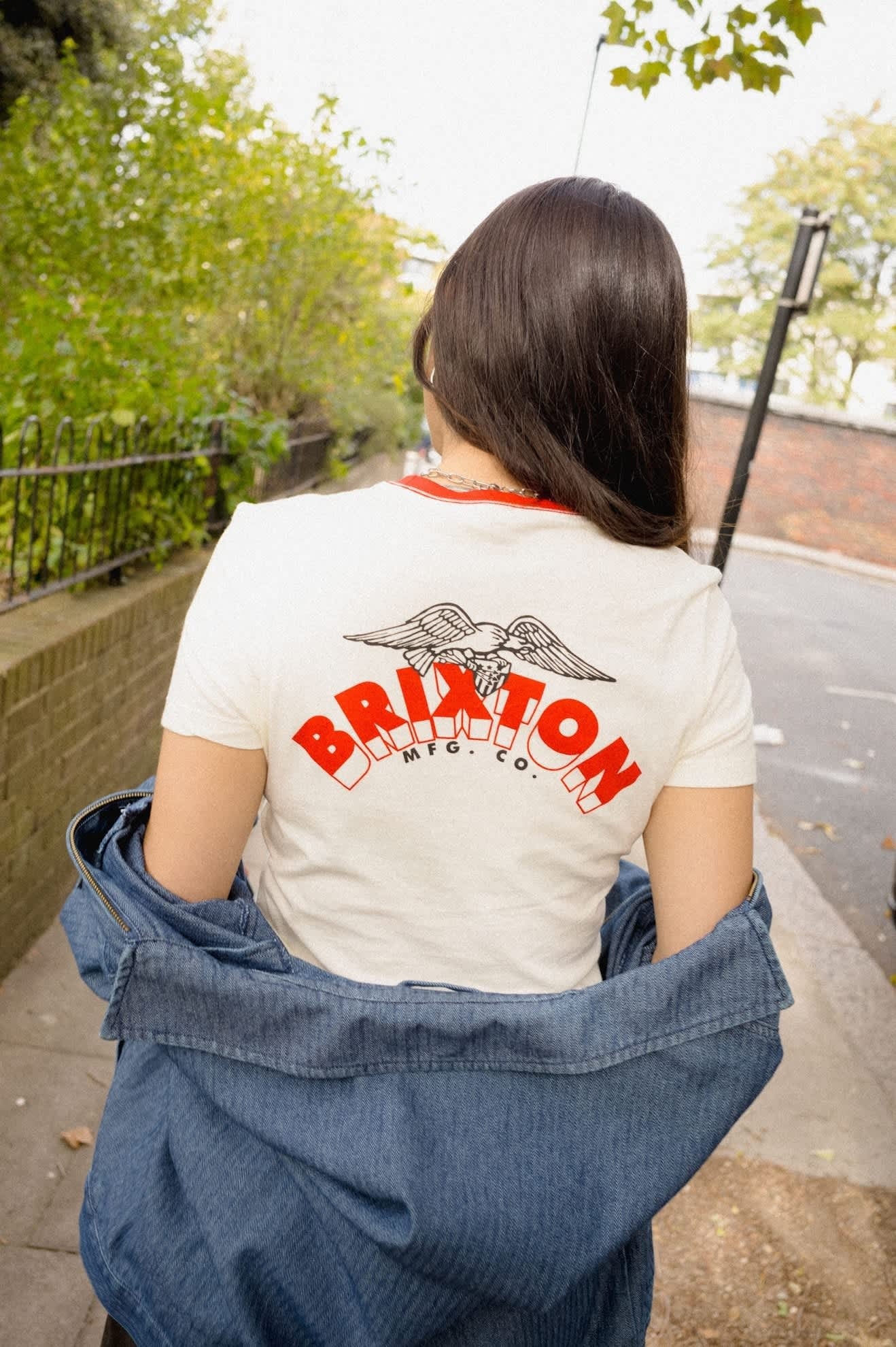 Brixton Banner Slim Crew T-Shirt - Off White
