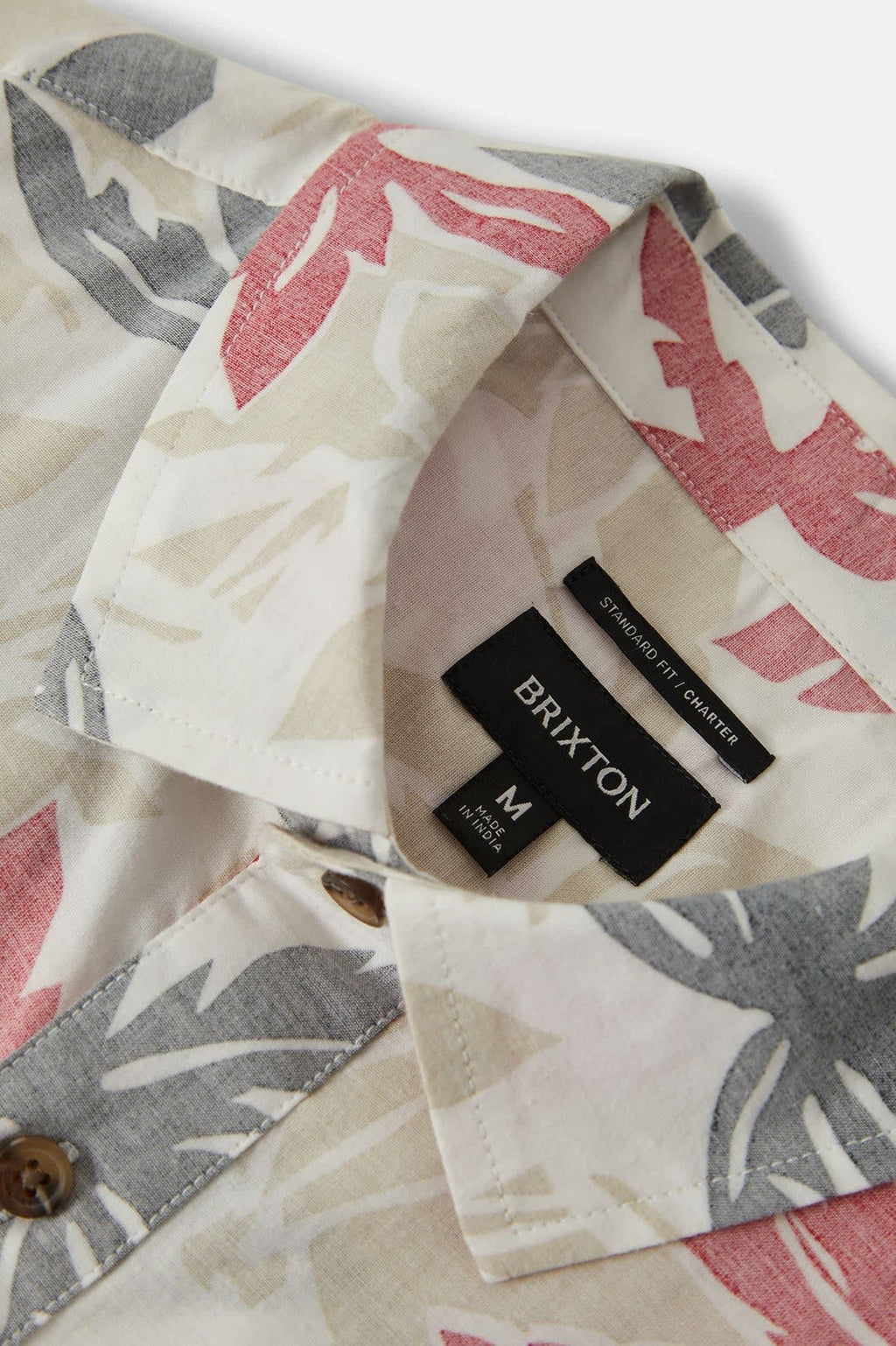Charter Print Short Sleeve Shirt - Off White/Black/Red Palm Floral