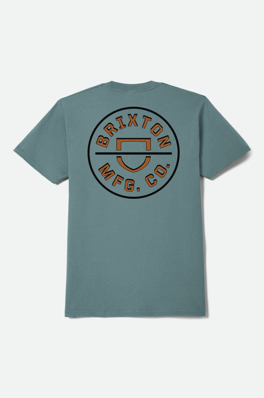 Crest II Short Sleeve T-Shirt - Ocean Breeze/ Black/Rust