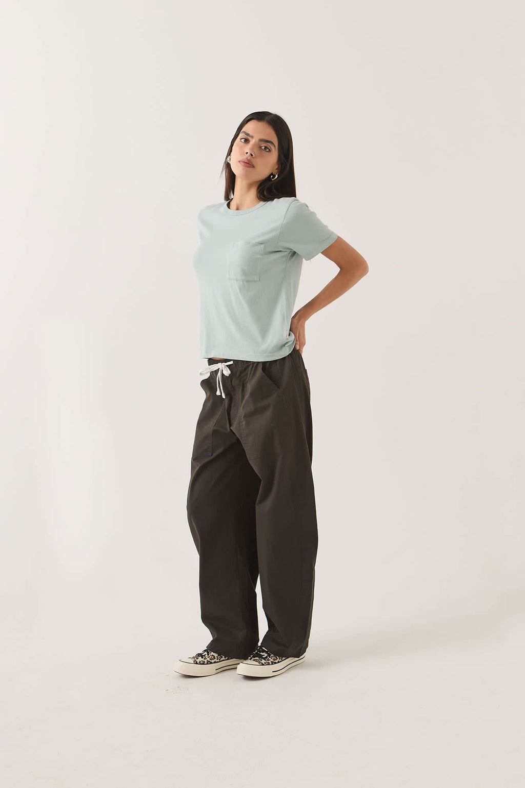 Carefree Organic Garment Dye Perfect T-Shirt - Sea Grass