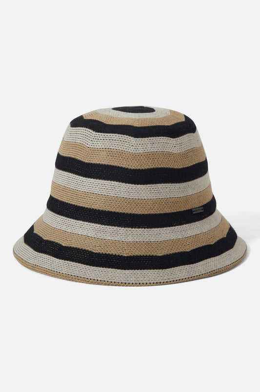 Lisboa Knit Packable Bucket Hat - Black/Sand/Whitecap