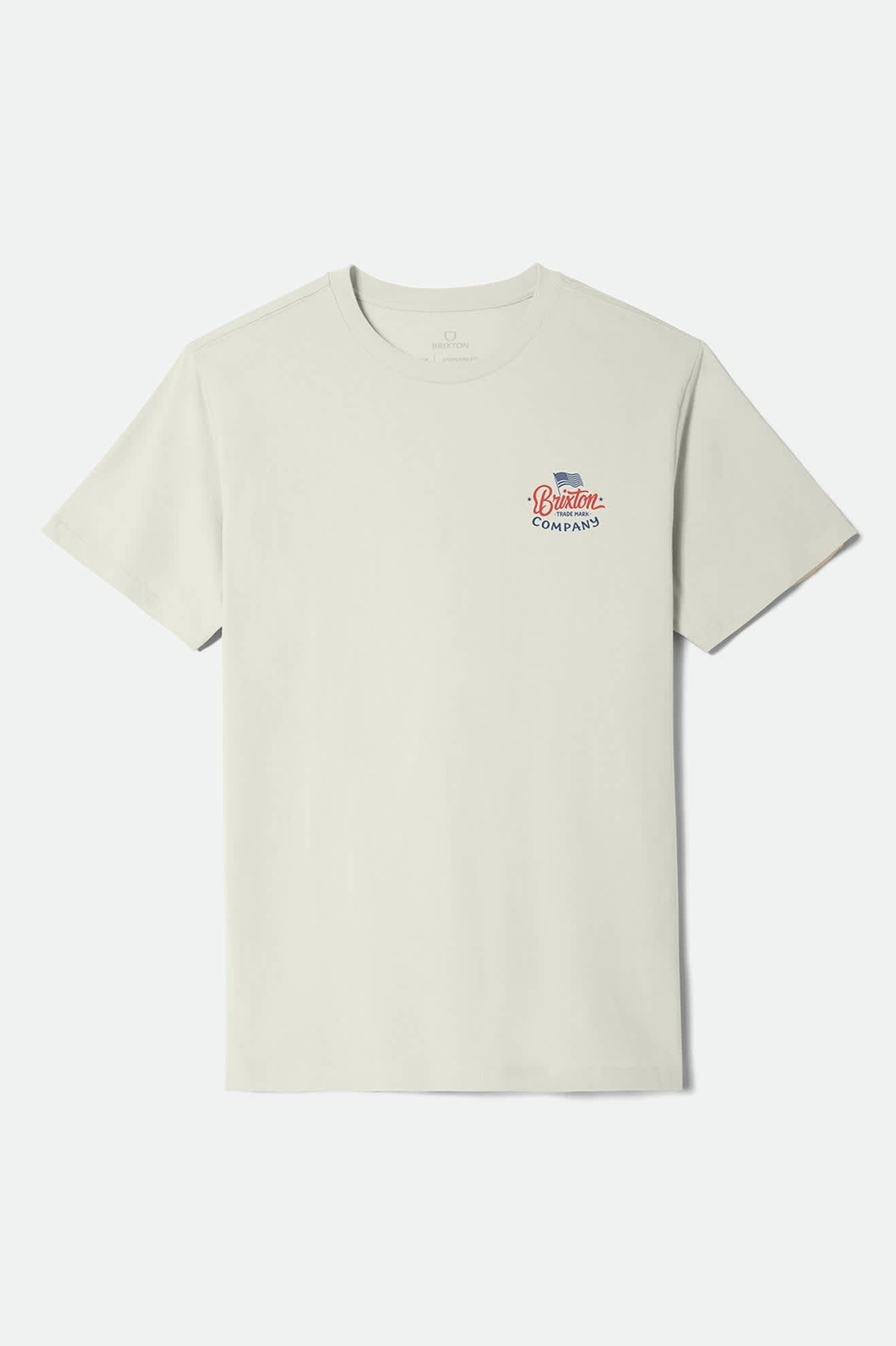 Brxtn Flag Short Sleeve Standard T-Shirt - Cream/Navy/Red